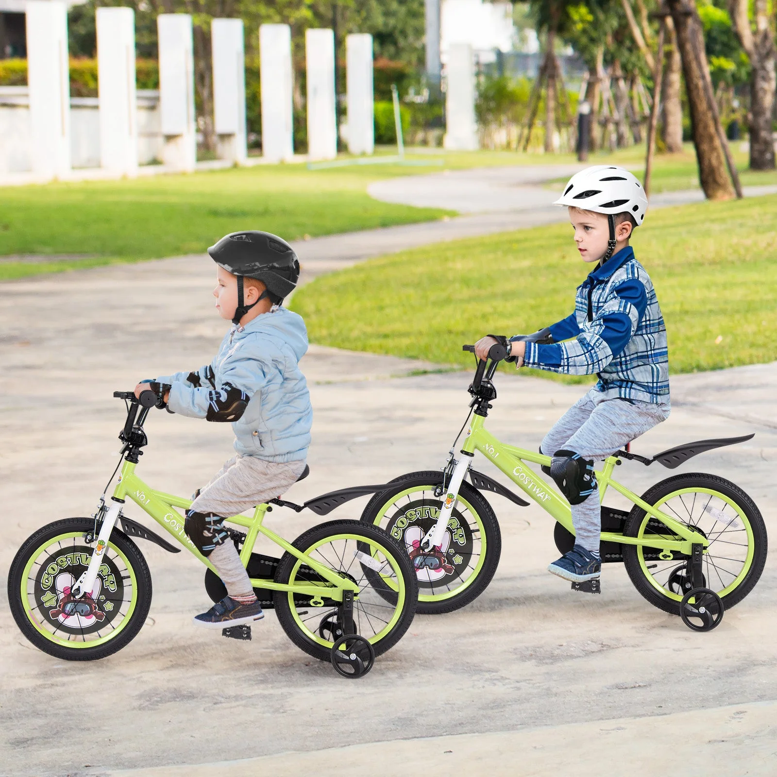 16 Inch Kids Bike Adjustable with Detachable Training Wheels for 4-8 Years Old-16 inches - Image 2