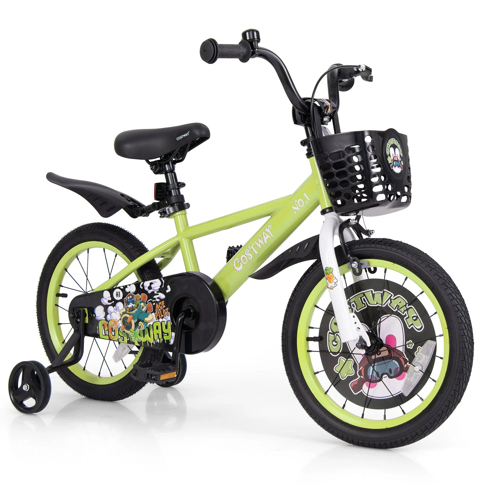 16 Inch Kids Bike Adjustable with Detachable Training Wheels for 4-8 Years Old-16 inches - Image 3