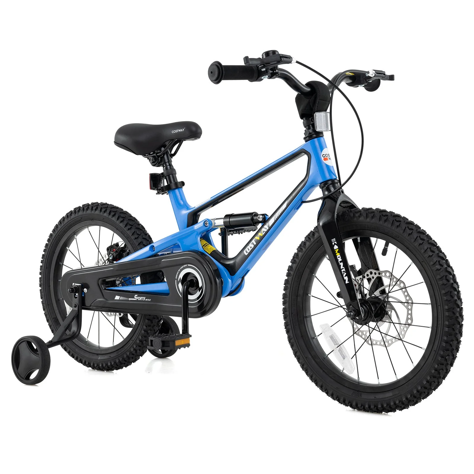 16 Inch Kids Bike Adjustable with Shock Absorber and Bell for Aged 4 to 7-16 inches - Image 2