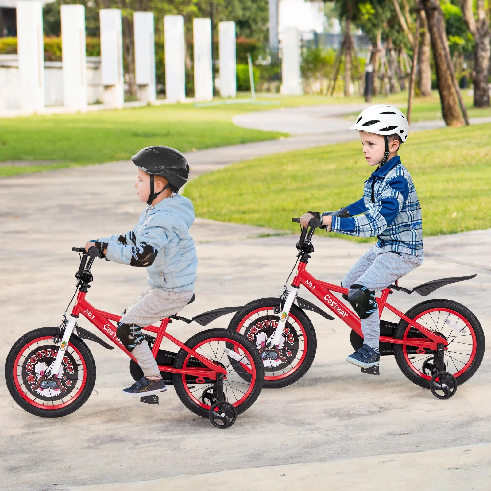 16 Inch Kids Bike Adjustable with Storage Basket and Double Brake for 4-8 Years Old-16 inches - Image 2
