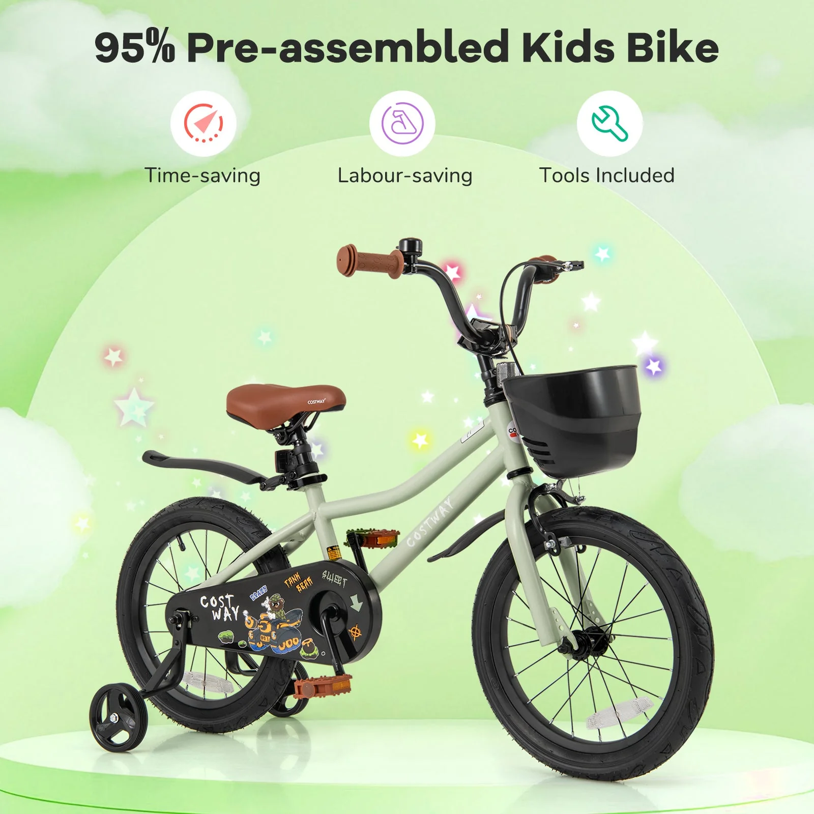 16-Inch Kids Bike Adjustable with Training Wheels for 4-7 Years Old - Image 5