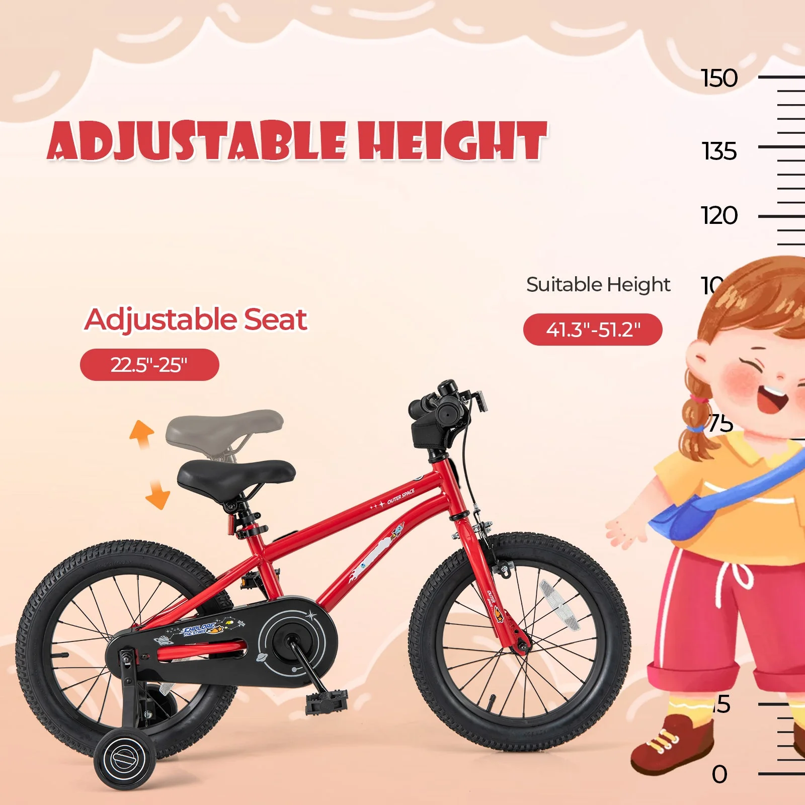 16-Inch Kids Bike Ages 4-7 with Handbrake and Coaster Brake and Bell Ring-16 inches - Image 5