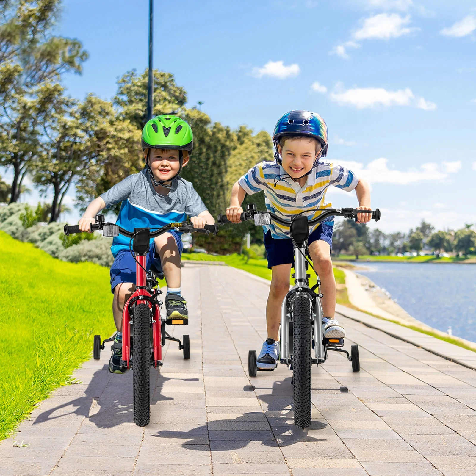 16-Inch Kids Bike Bicycle for Boys Girls 4-7 Adjustable with High Carbon Steel Frame-16 inches - Image 2