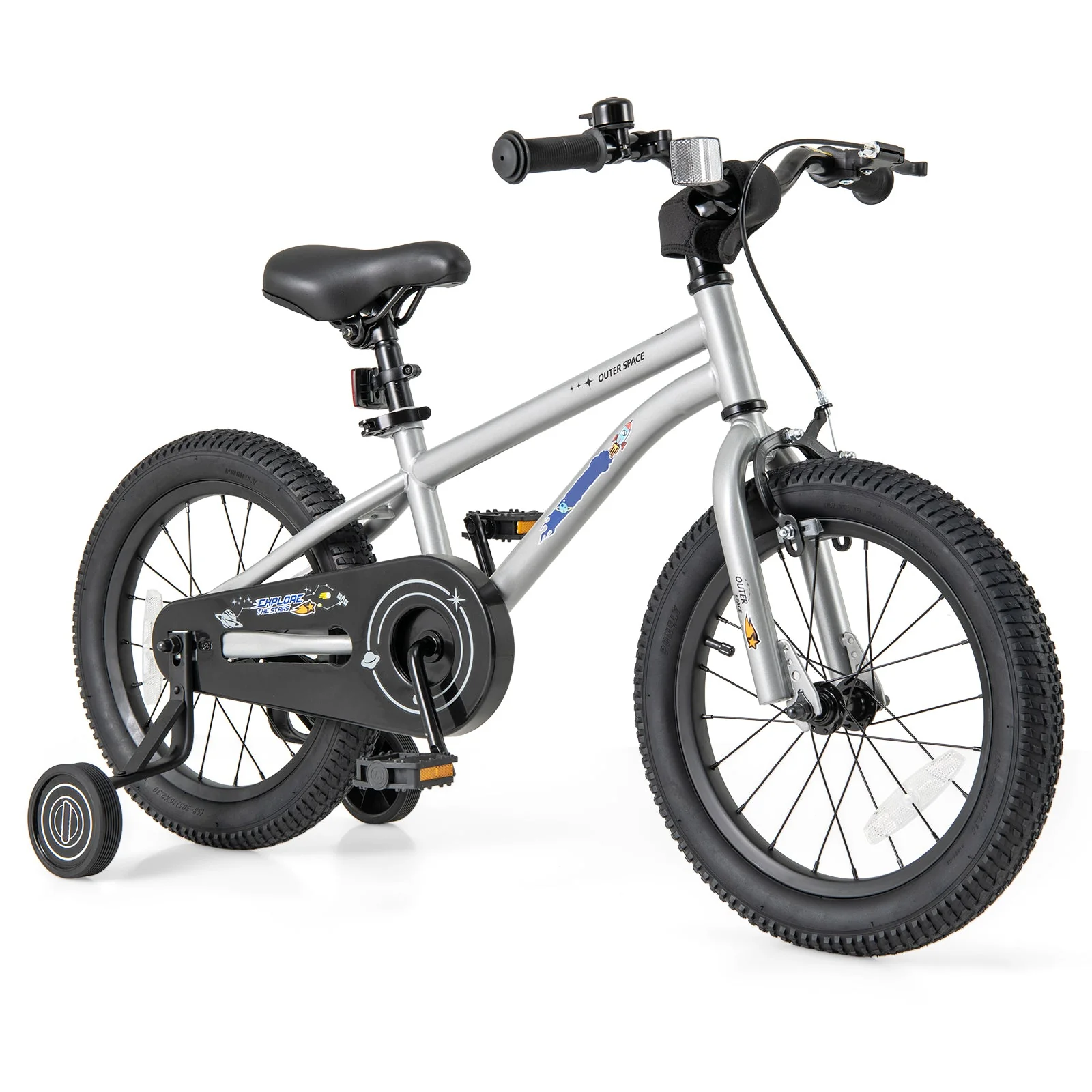 16-Inch Kids Bike Bicycle for Boys Girls 4-7 Adjustable with High Carbon Steel Frame-16 inches - Image 3