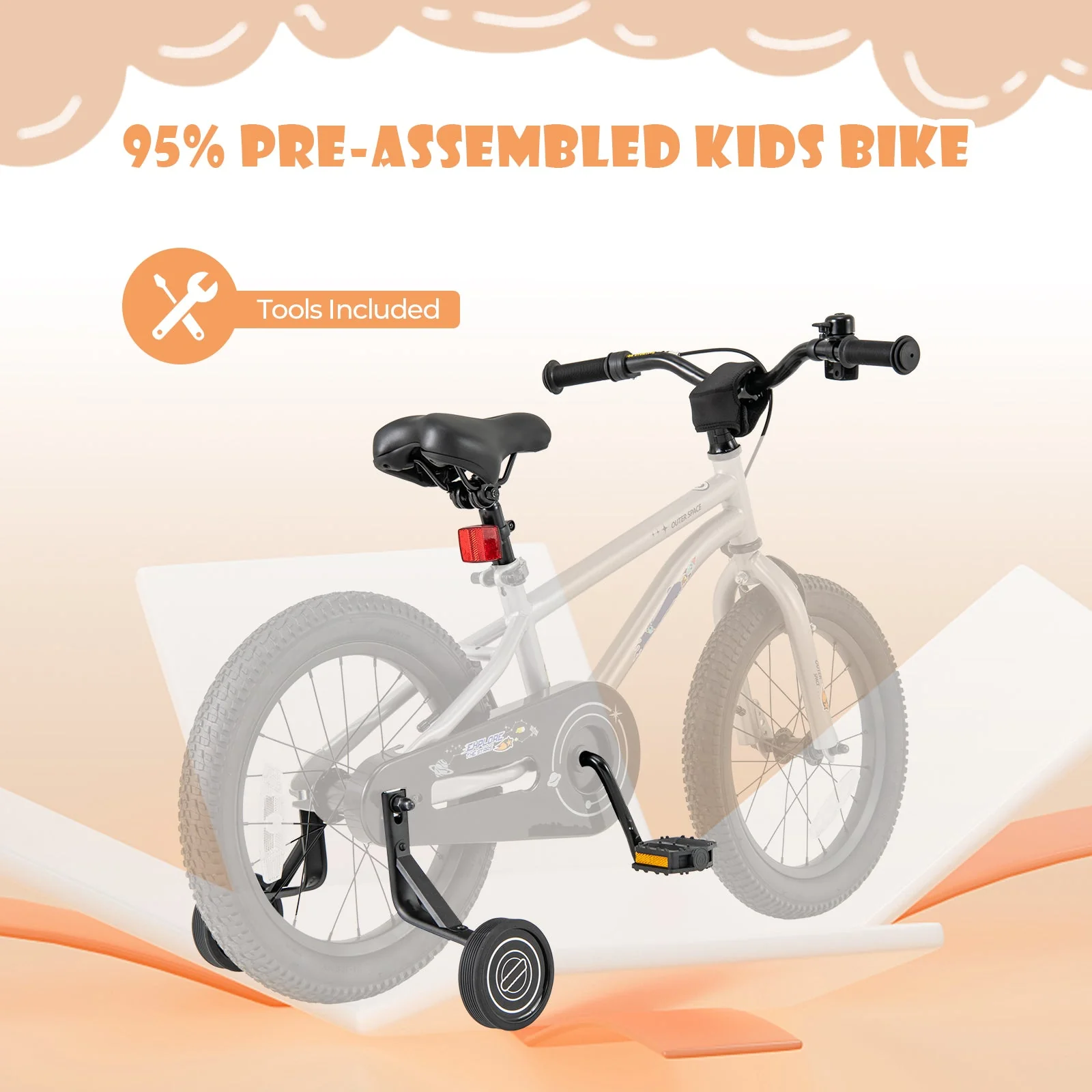16-Inch Kids Bike Bicycle for Boys Girls 4-7 Adjustable with High Carbon Steel Frame-16 inches - Image 7