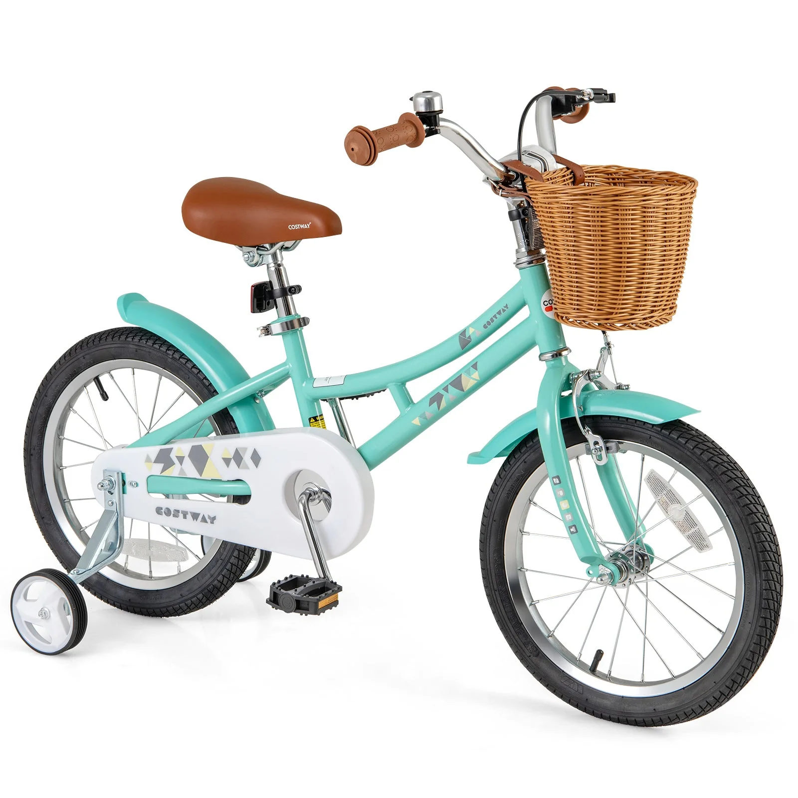 16 Inch Kids Bike Bicycle with Training Wheels and 2 Brake System Ages 4-7 Years Old-16 inches - Image 3