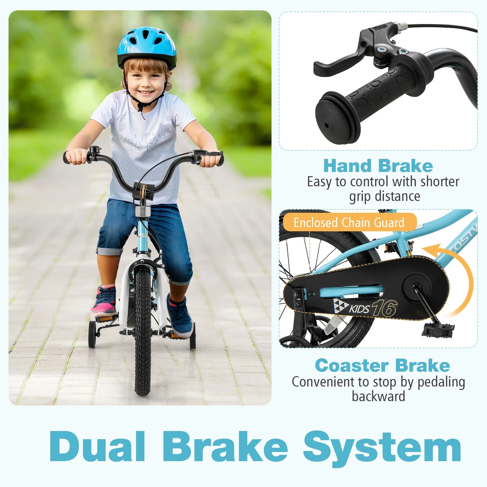 16-Inch Kids Bike for 4-7 Years Old Children Bicycle with Training Wheels - Image 5