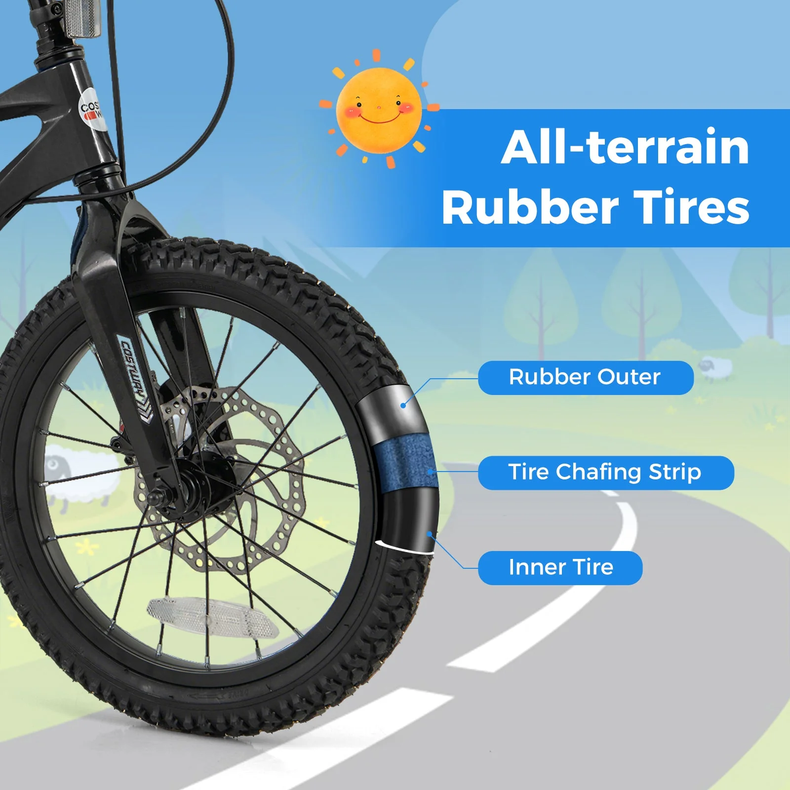 16 Inch Kids Bike Lightweight with 2 Removable Training Wheels for Aged 4-7-16 inches - Image 5