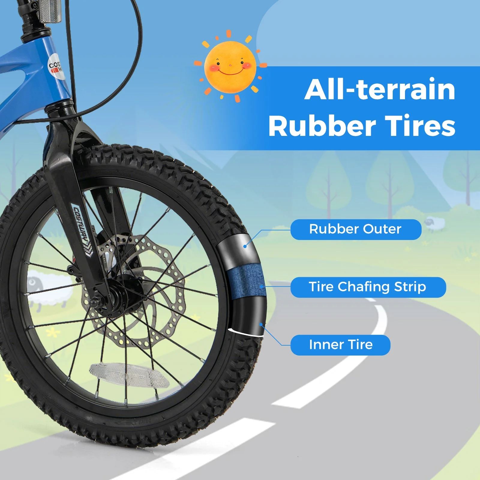 16 Inch Kids Bike Magnesium Alloy Training Bicycle Adjustable for 4 to 7 Years Old-16 inches - Image 5