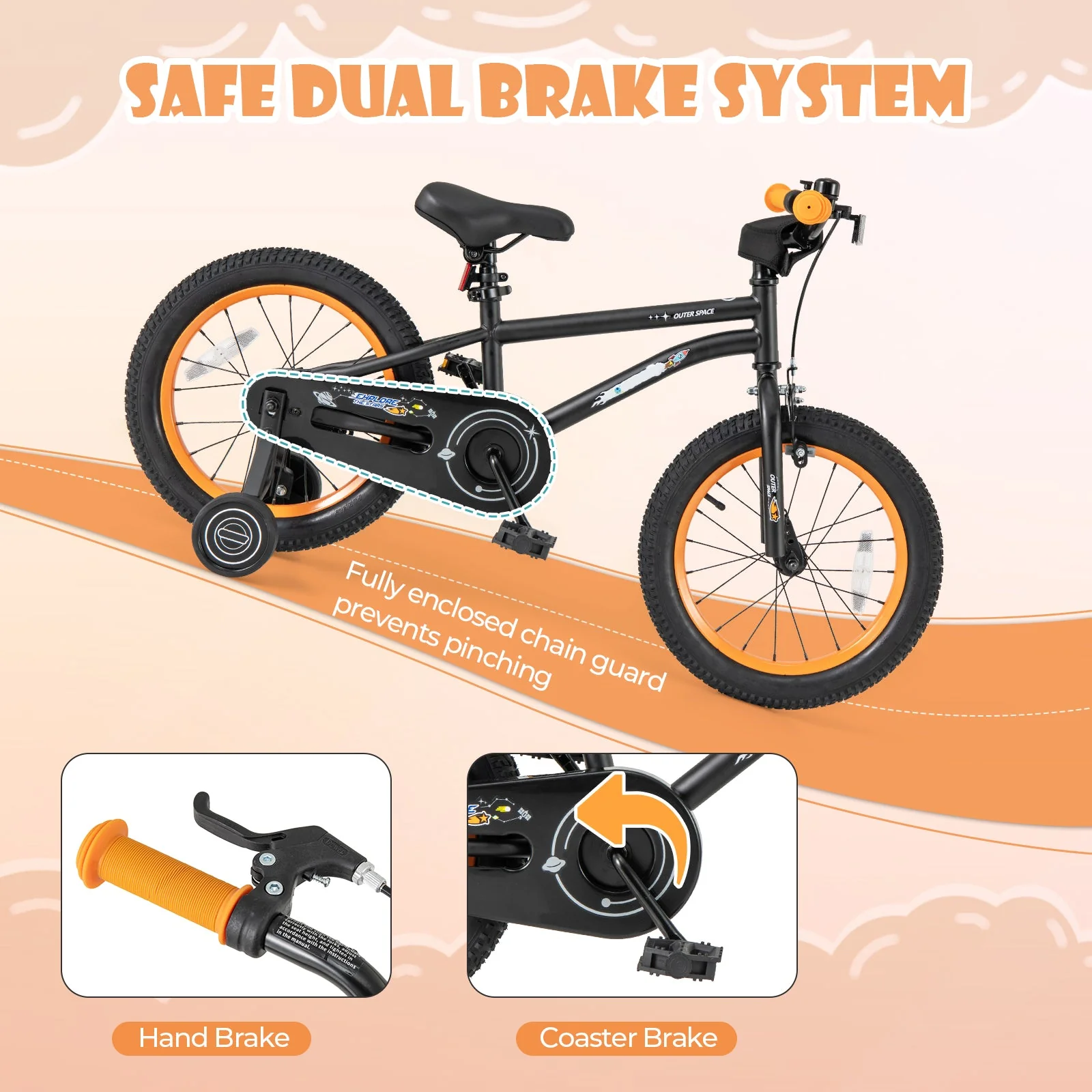 16-Inch Kids Bike Sport Bicycle for 4-7 Years Old with Adjustable Seat and Reflectors-16 inches - Image 6
