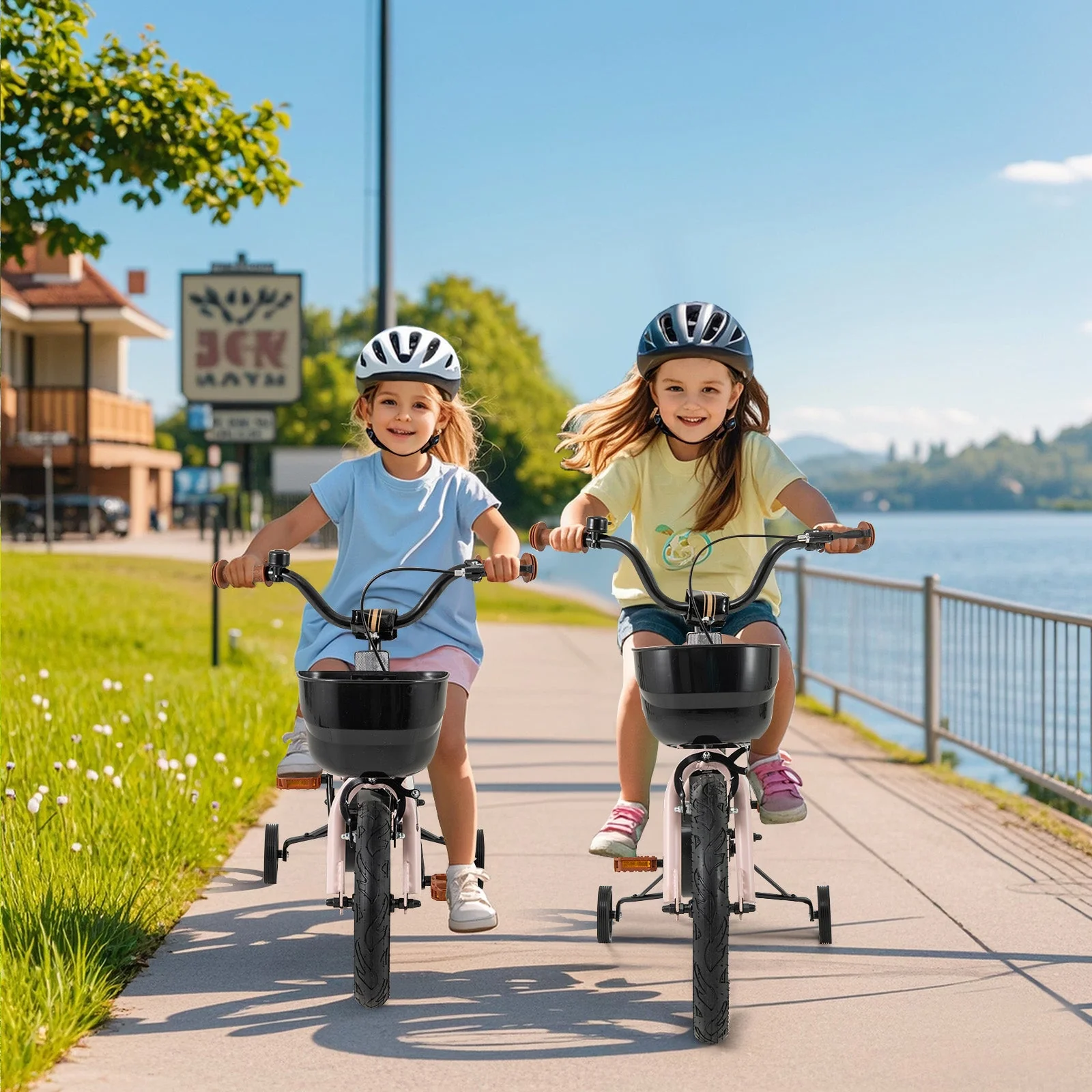 16-Inch Kids Bike with Basket and Adjustable Handlebar for 4-7 Years Old - Image 2