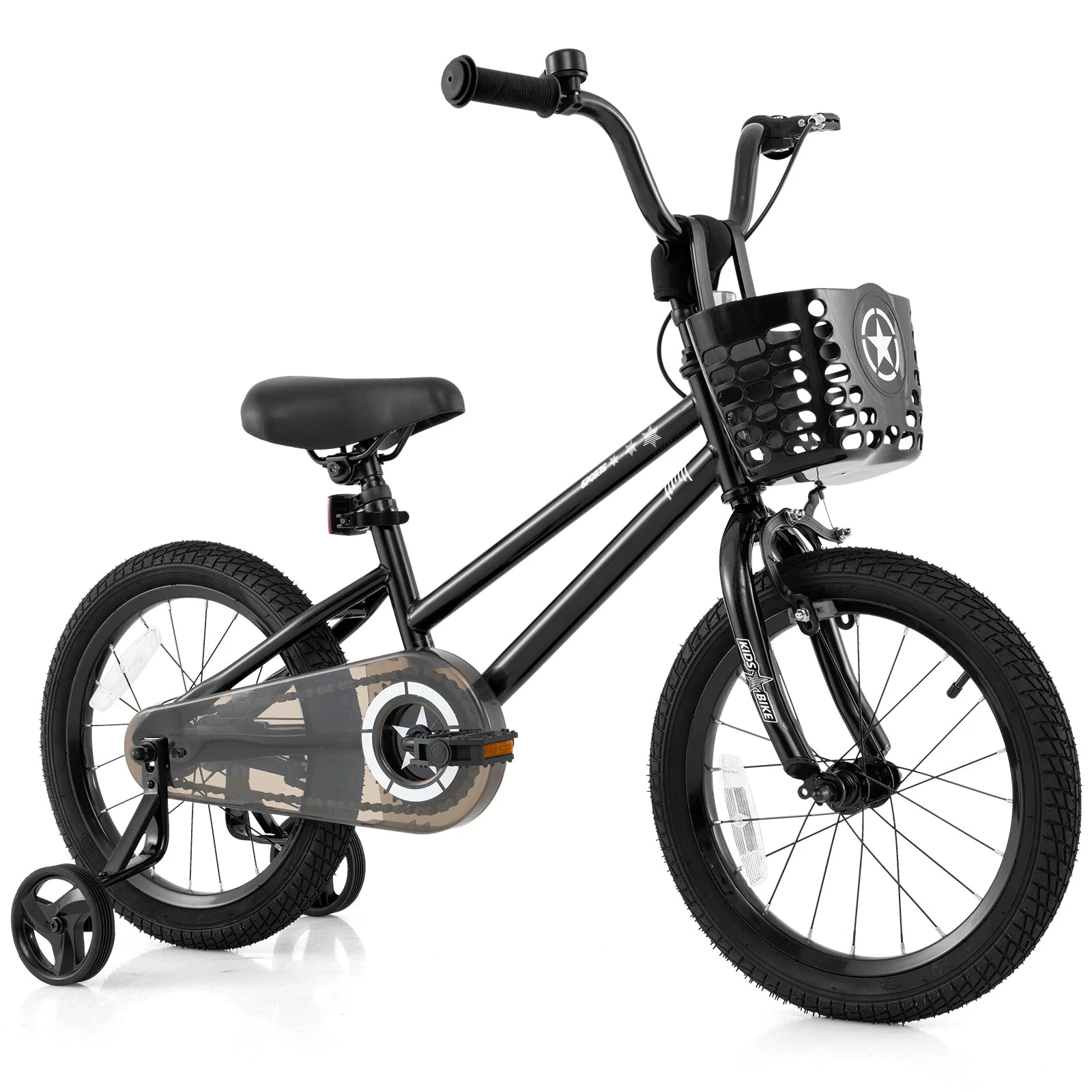 16 Inch Kids Bike with Basket and Training Wheels for Children Aged 4-7 Years Old - Image 3