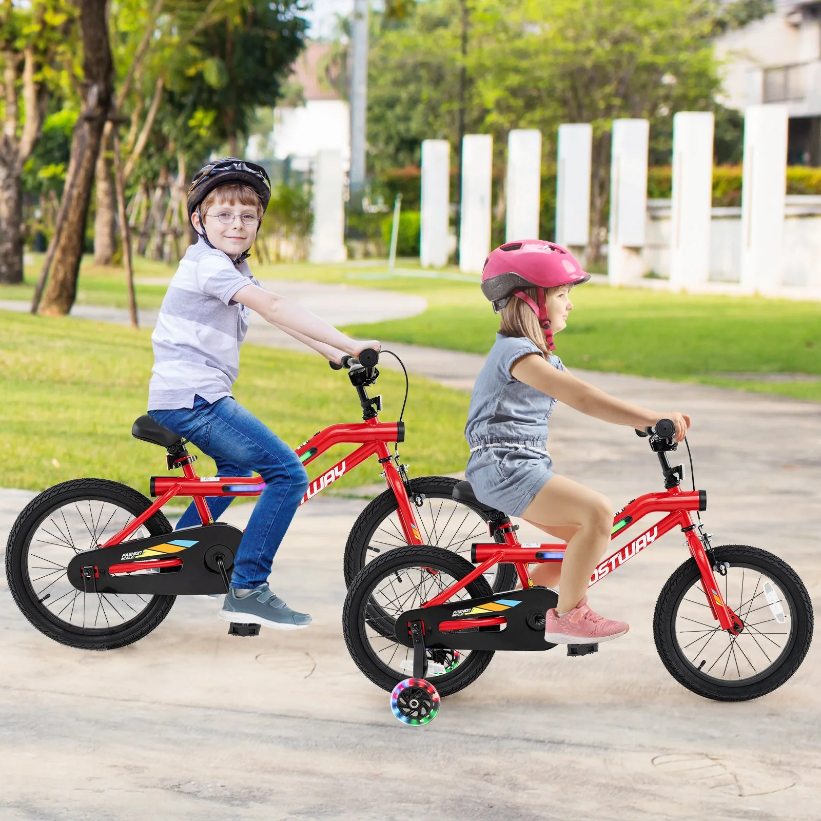 16 Inch Kids Bike with LED Lights Adjustable Carbon Steel Bicycle for 4-7 Years Old-16 inches - Image 2