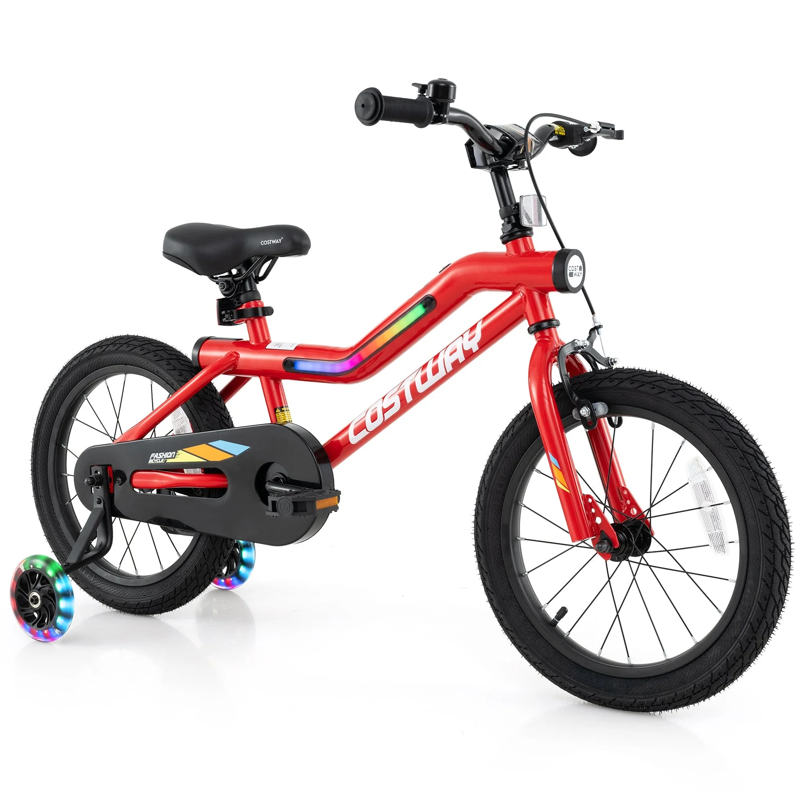 16 Inch Kids Bike with LED Lights Adjustable Carbon Steel Bicycle for 4-7 Years Old-16 inches - Image 3