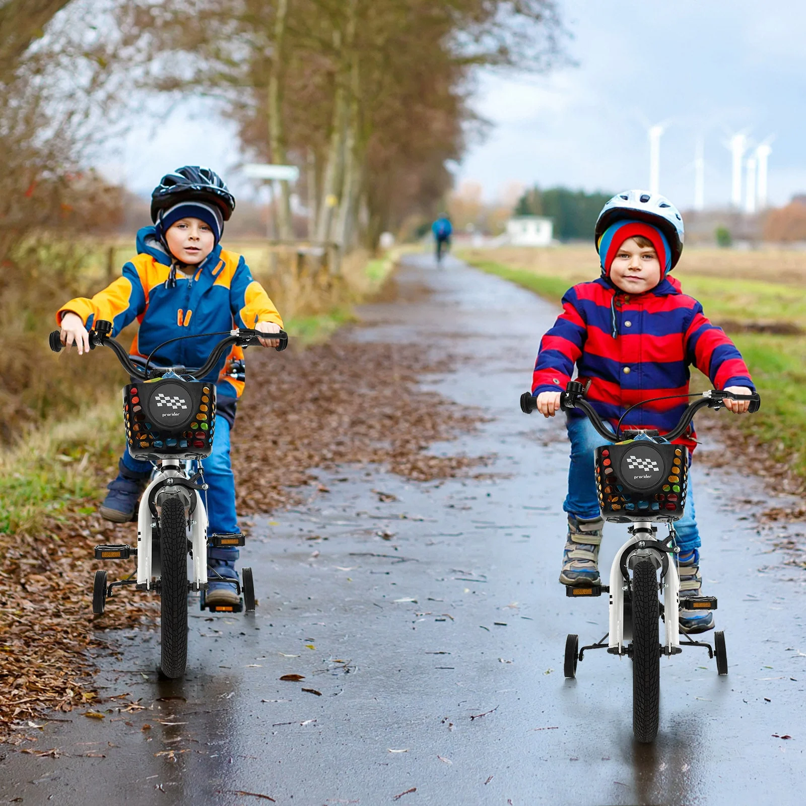 16 Inch Kids Bike with Removable Training Wheels-Black & White - Image 2