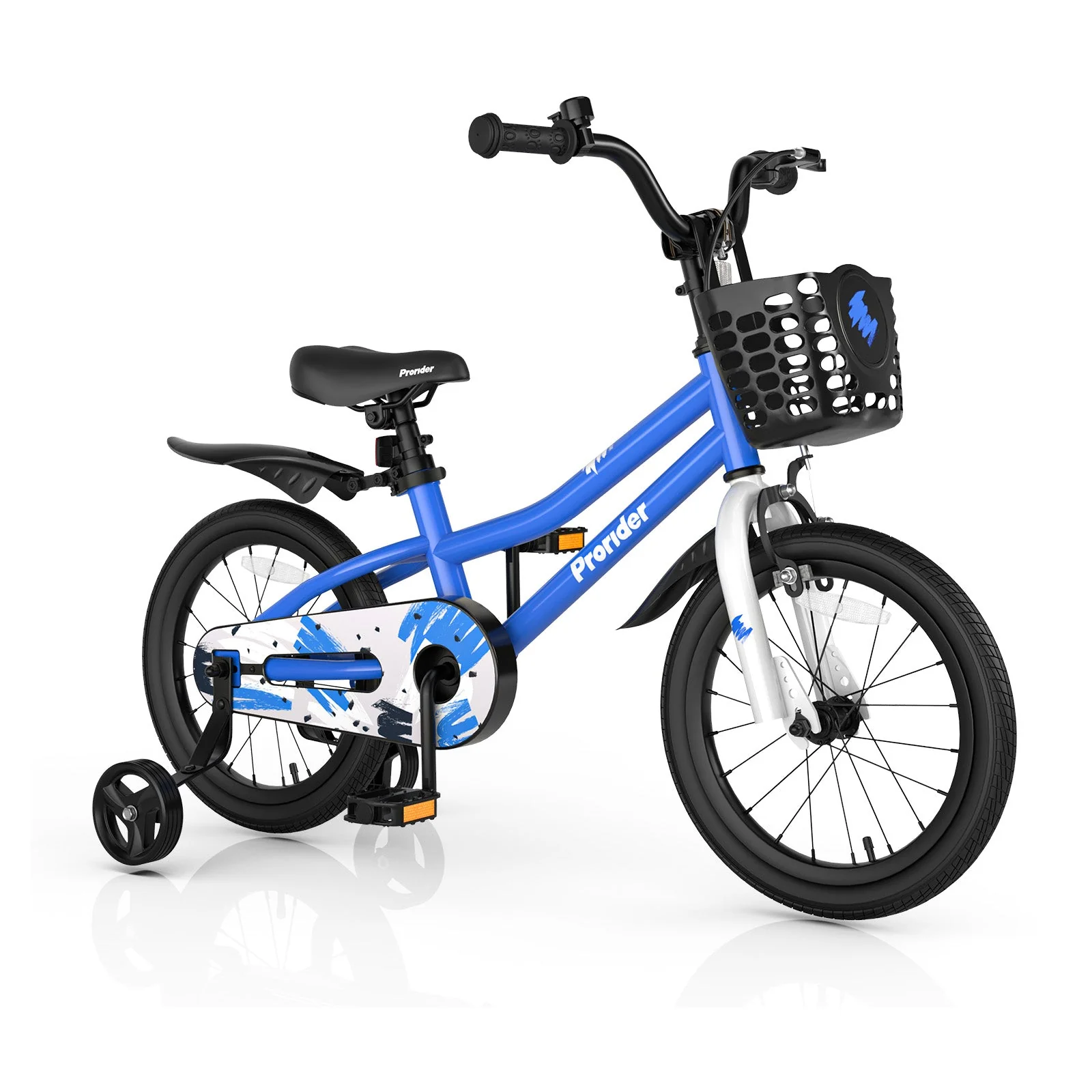 16 Inch Kids Bike with Removable Training Wheels-Blue - Image 2