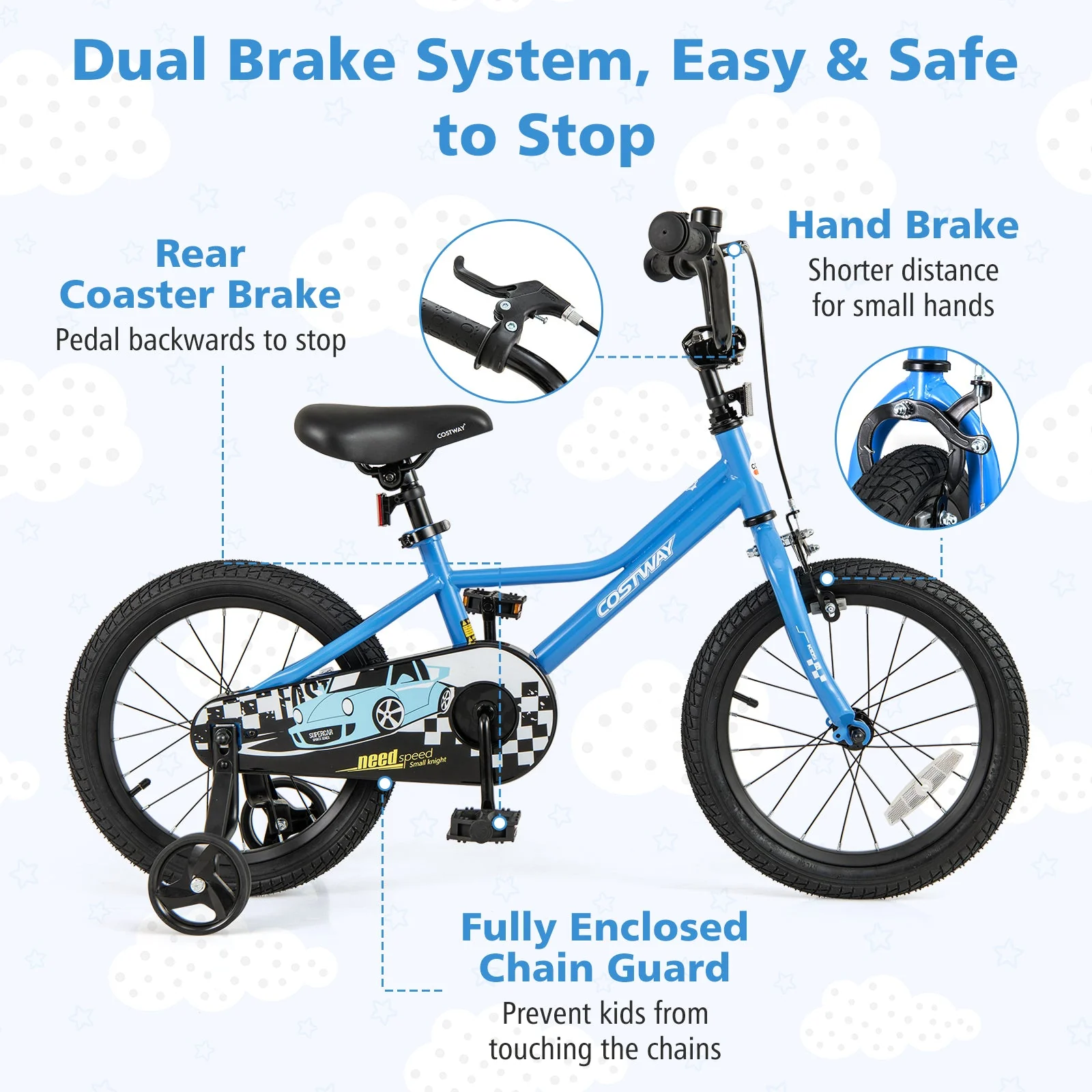 16 Inch Kids Bike with Removable Training Wheels for Aged 4-7 Years Old - Image 5