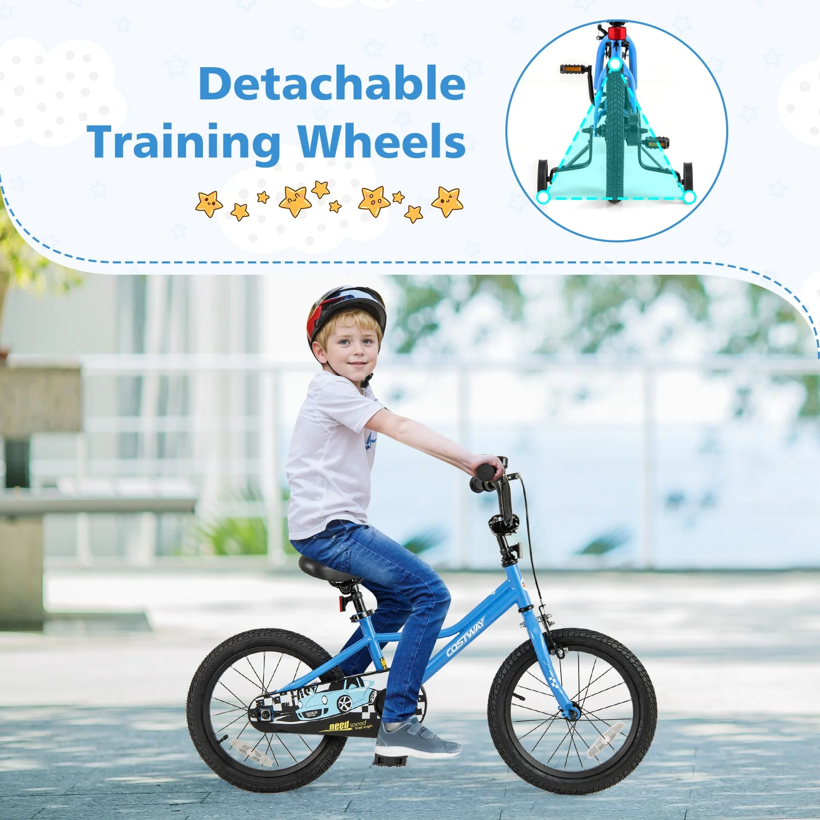 16 Inch Kids Bike with Removable Training Wheels for Aged 4-7 Years Old - Image 6