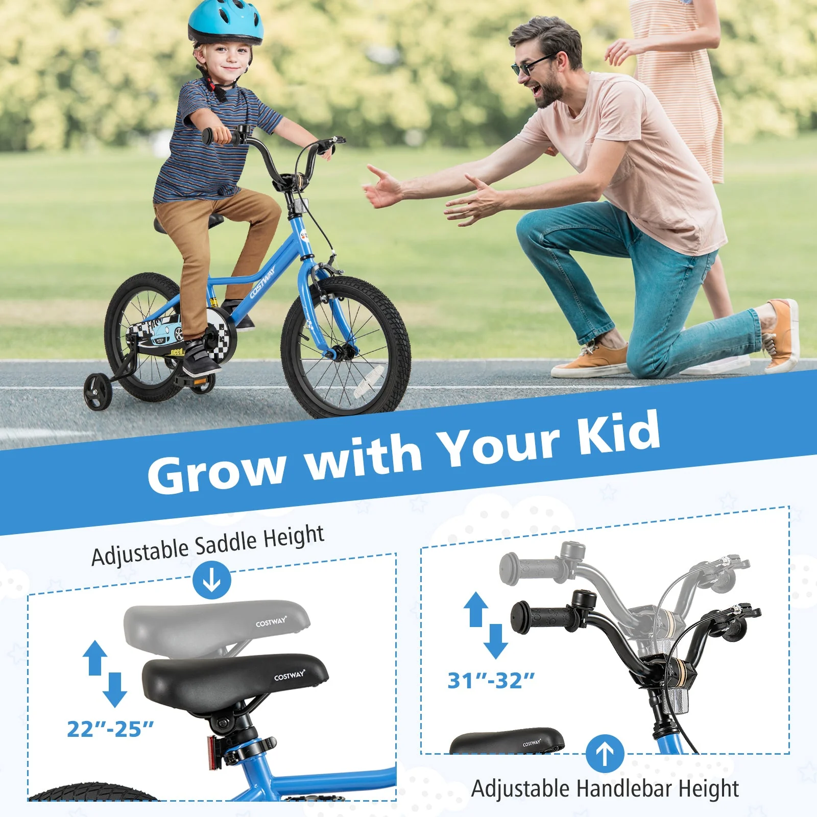 16 Inch Kids Bike with Removable Training Wheels for Aged 4-7 Years Old - Image 8