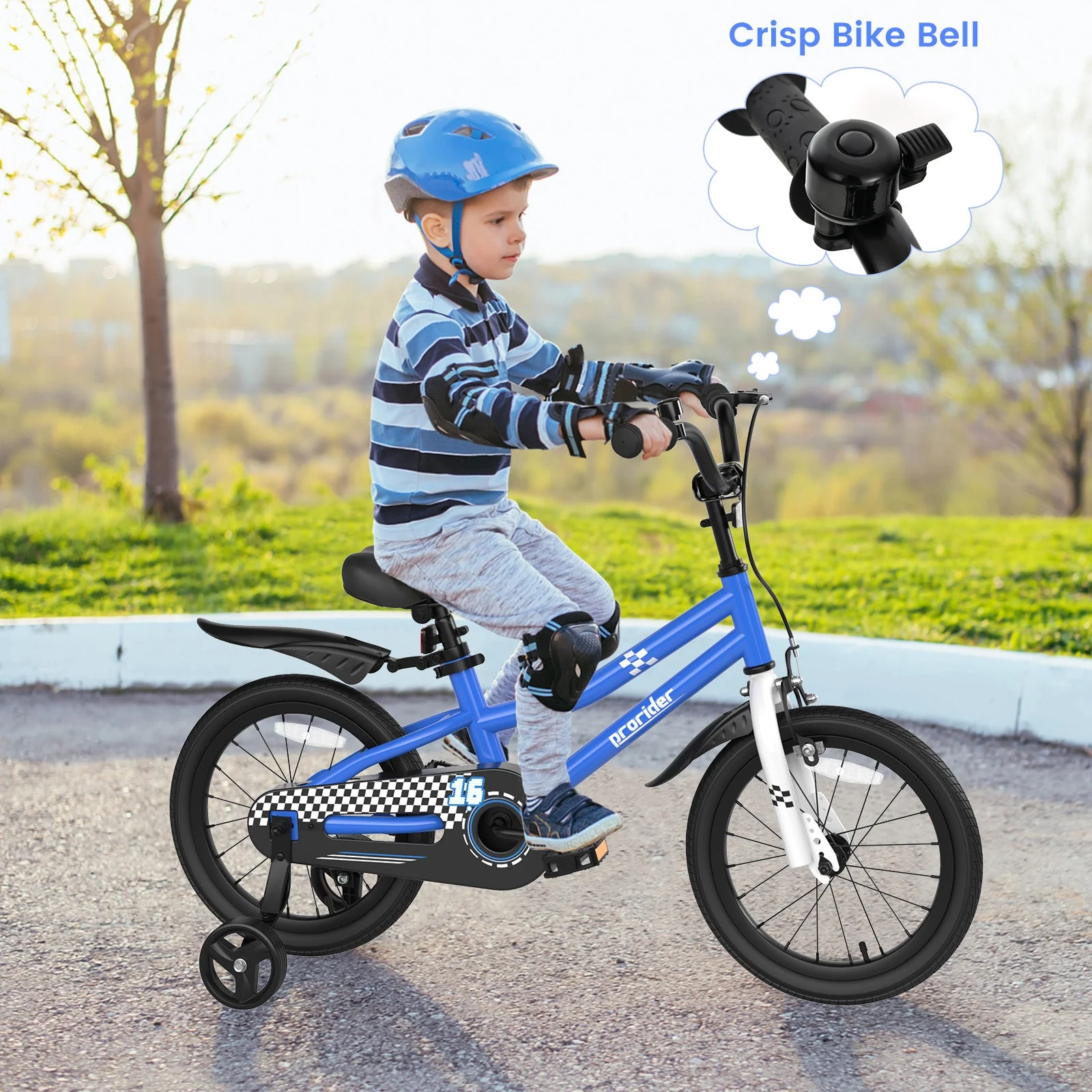16 Inch Kids Bike with Removable Training Wheels-Navy - Image 2