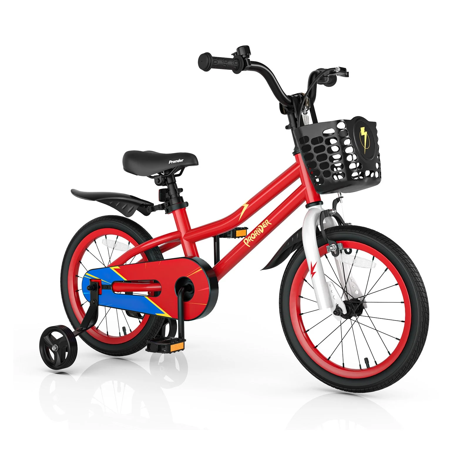 16 Inch Kids Bike with Removable Training Wheels-Red - Image 2