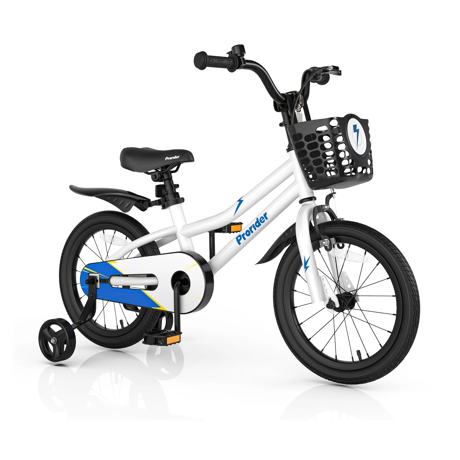 16 Inch Kids Bike with Removable Training Wheels-White - Image 2