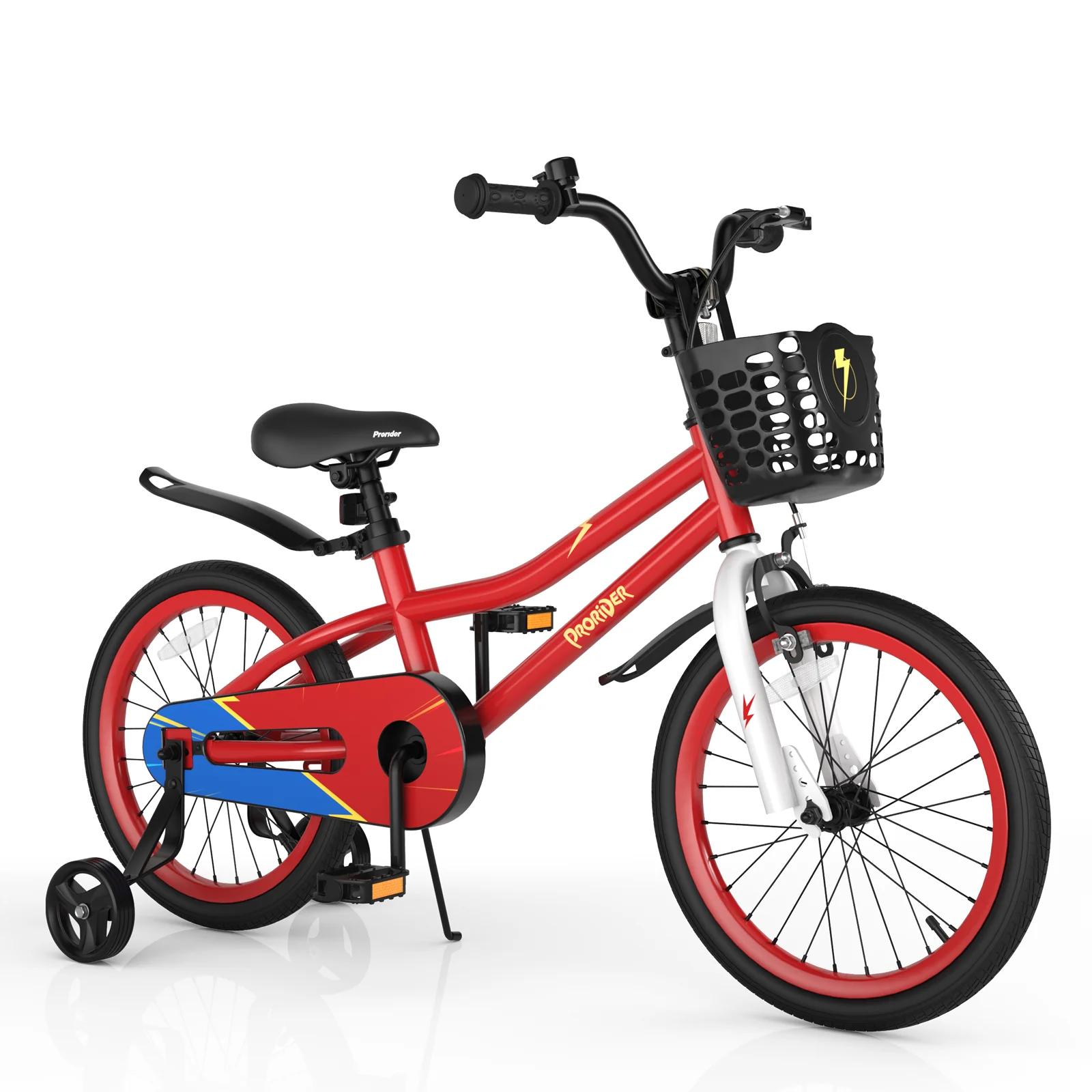 18 Feet Kids Bike with Removable Training Wheels-Red - Image 3