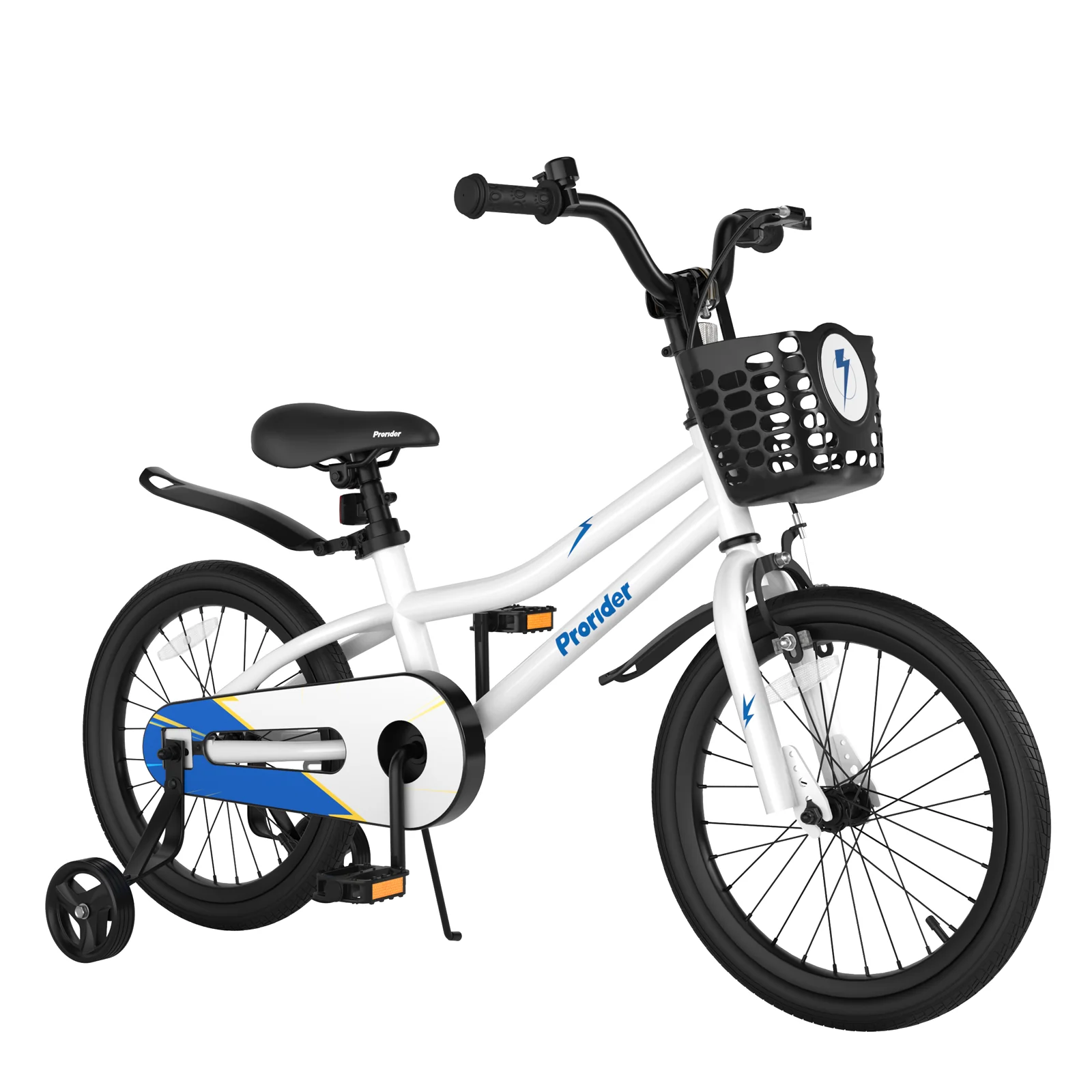 18 Feet Kids Bike with Removable Training Wheels-White - Image 3