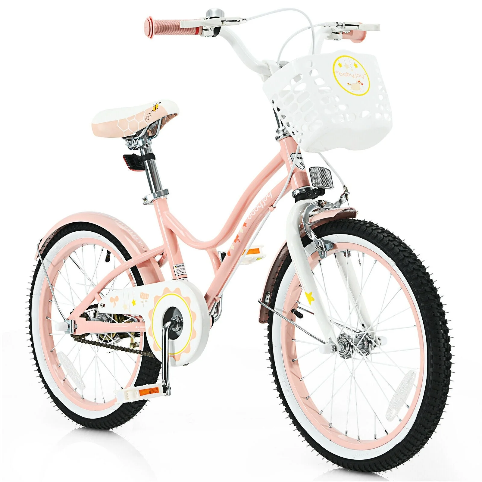18 Inch Kids Adjustable Bike Toddlers with Training Wheels-Pink - Image 4