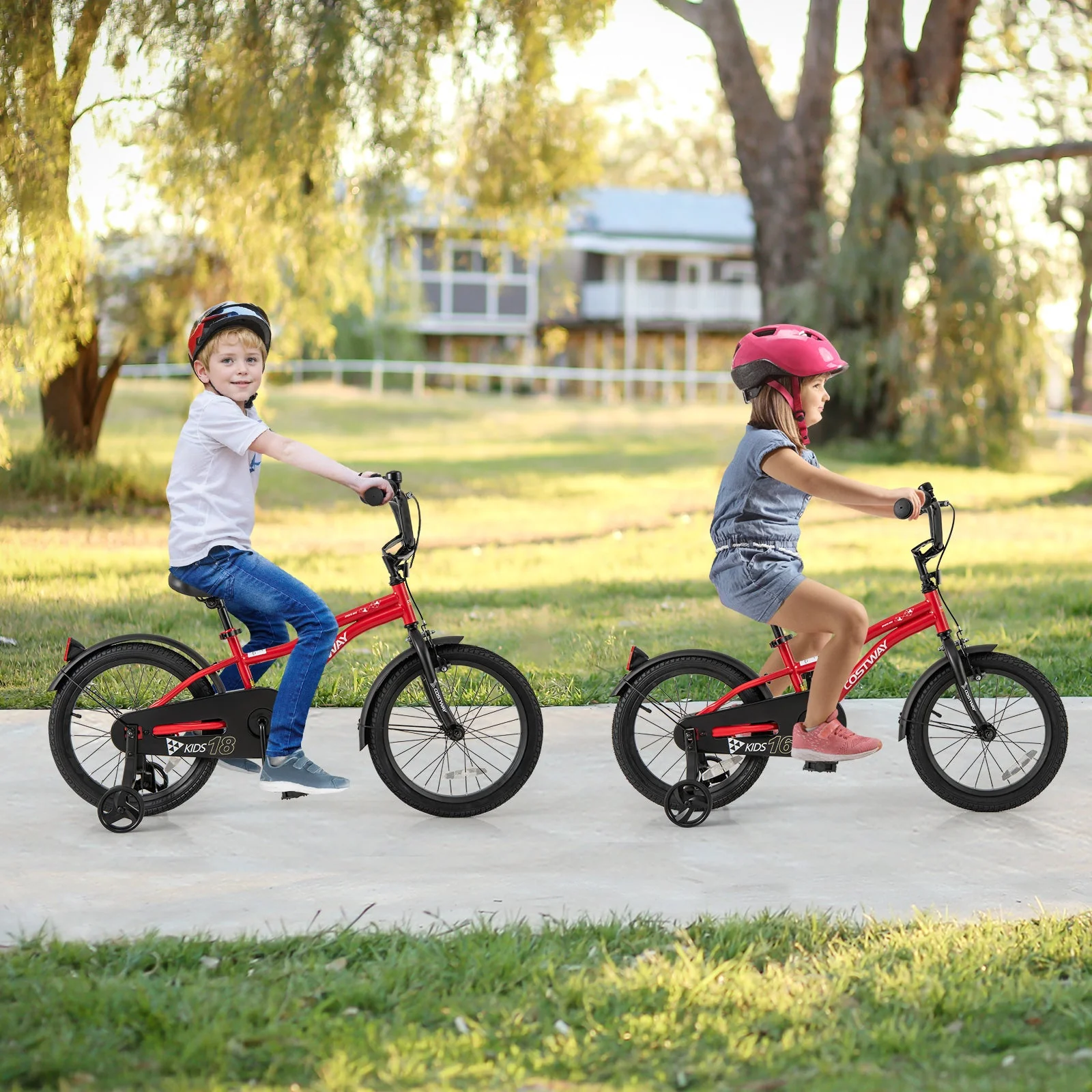 18 Inch Kids Bike Adjustable Bicycle with Reflectors and Bell for 4-8 Years Old - Image 2