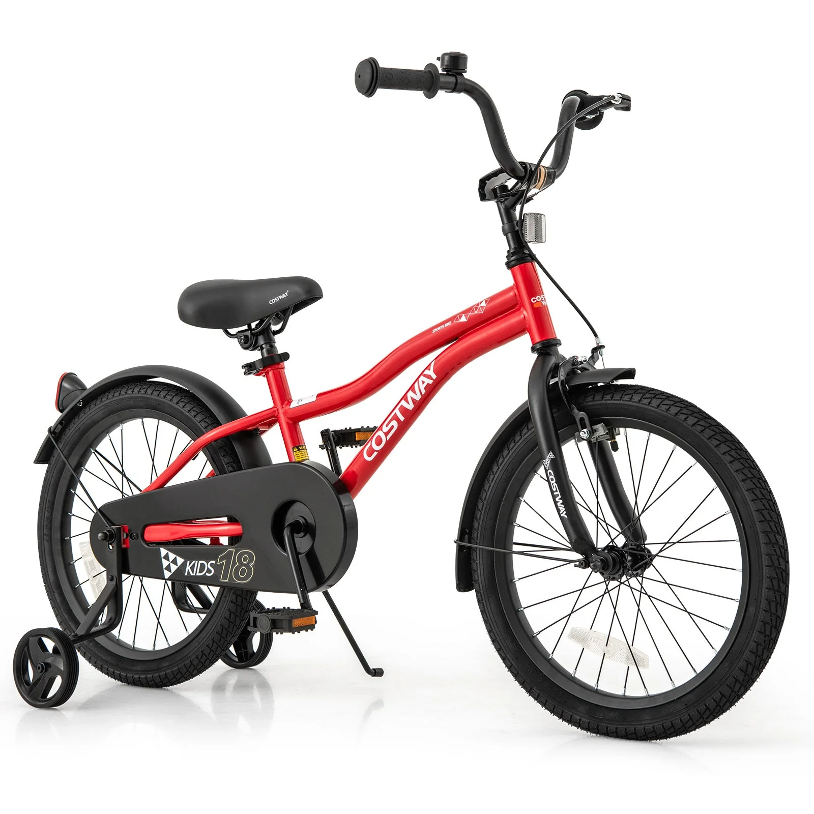 18 Inch Kids Bike Adjustable Bicycle with Reflectors and Bell for 4-8 Years Old - Image 3