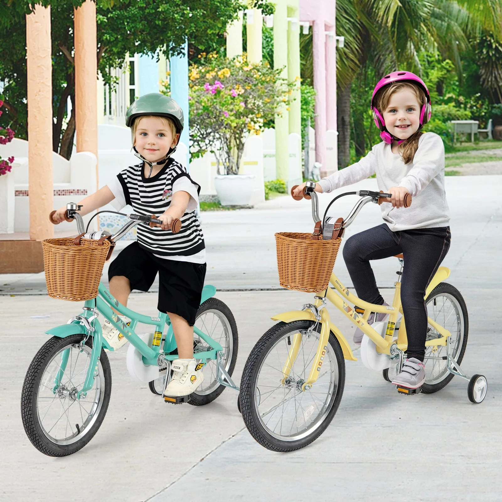 18 Inch Kids Bike Adjustable Bicycle with Reflectors and Bell for Children 4-8 Years Old-18 inches - Image 2