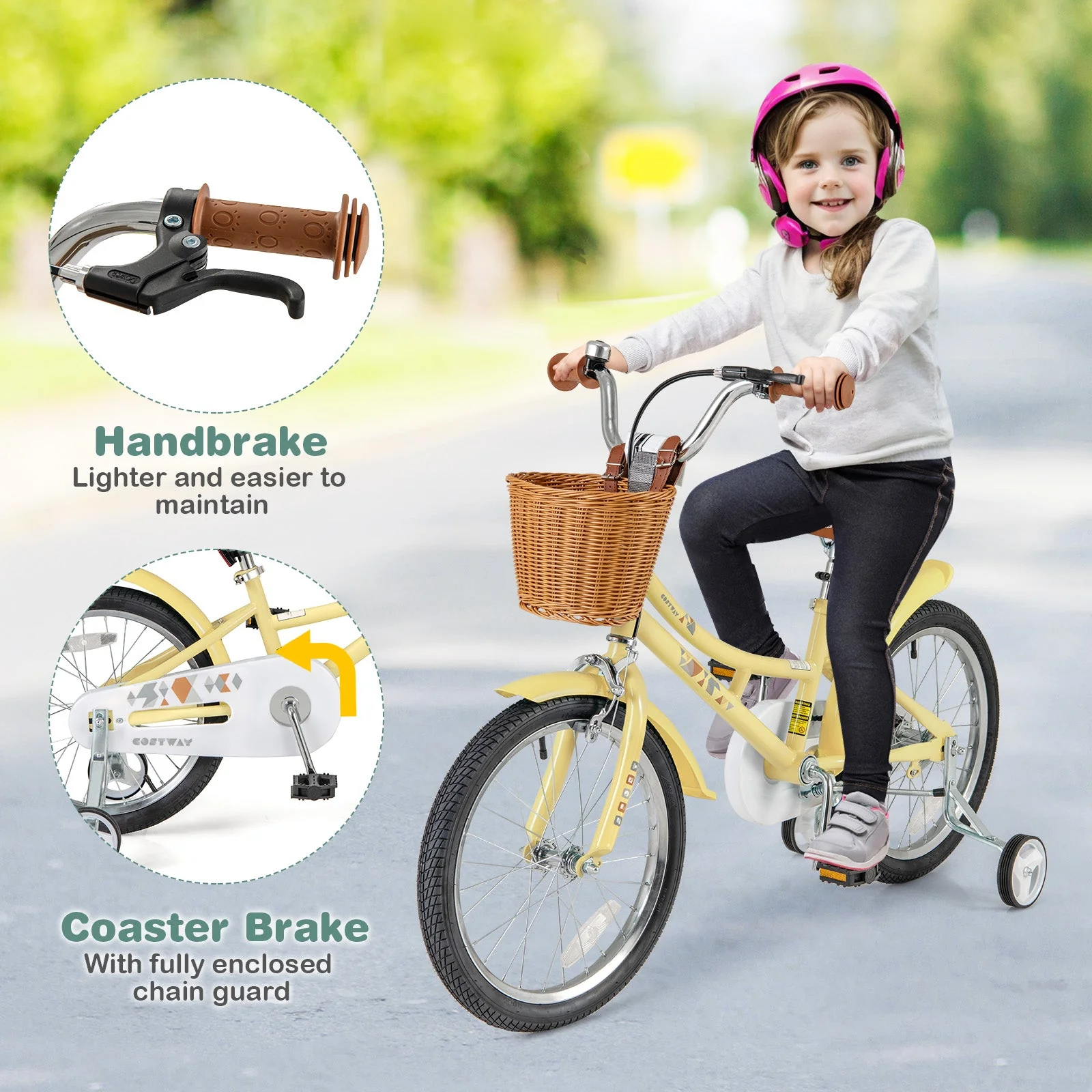 18 Inch Kids Bike Adjustable Bicycle with Reflectors and Bell for Children 4-8 Years Old-18 inches - Image 7
