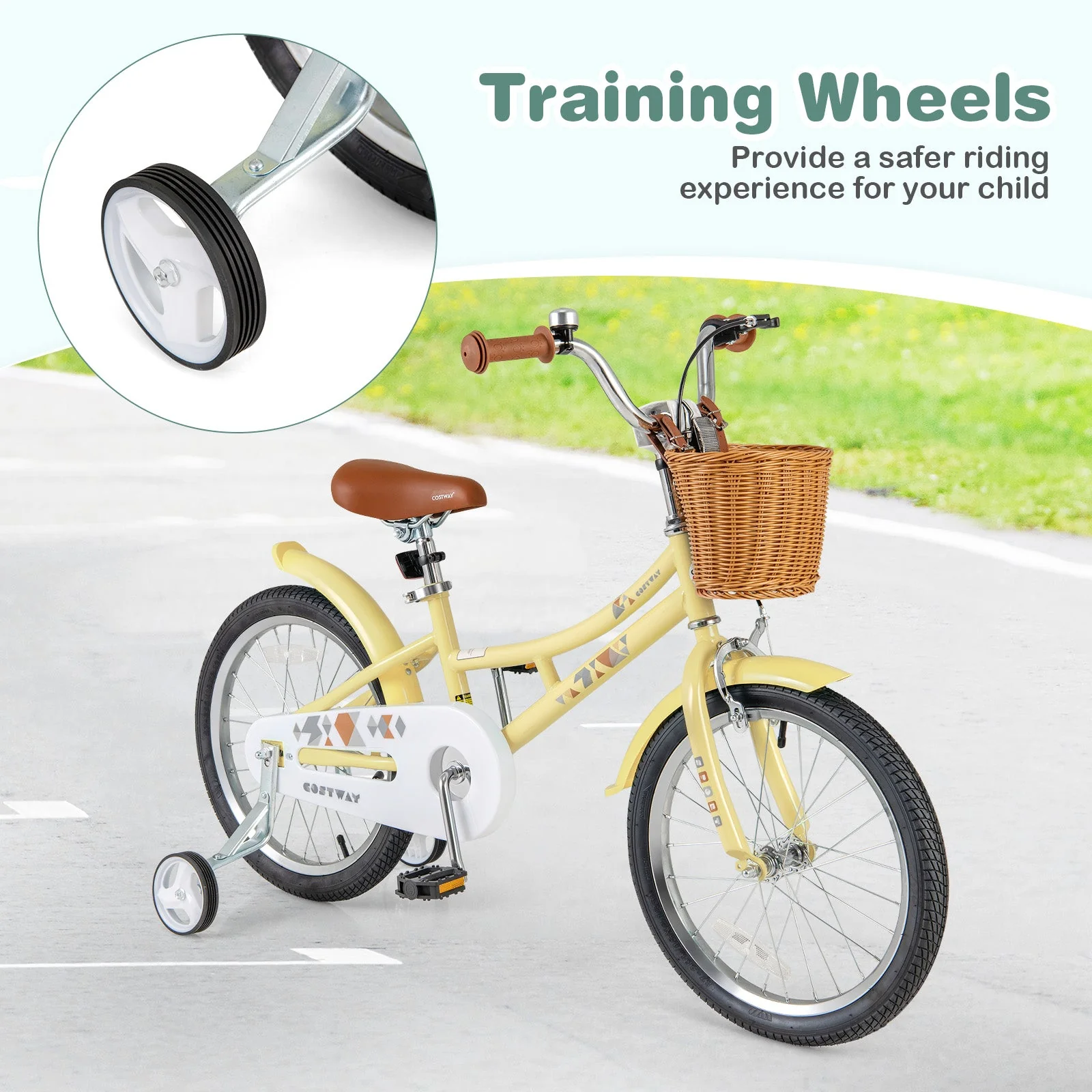 18 Inch Kids Bike Adjustable Bicycle with Reflectors and Bell for Children 4-8 Years Old-18 inches - Image 8