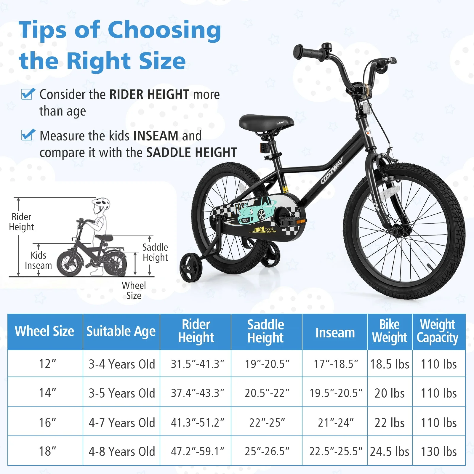 18 Inch Kids Bike Adjustable for 4-8 Years Old with Low-Step Frame - Image 4