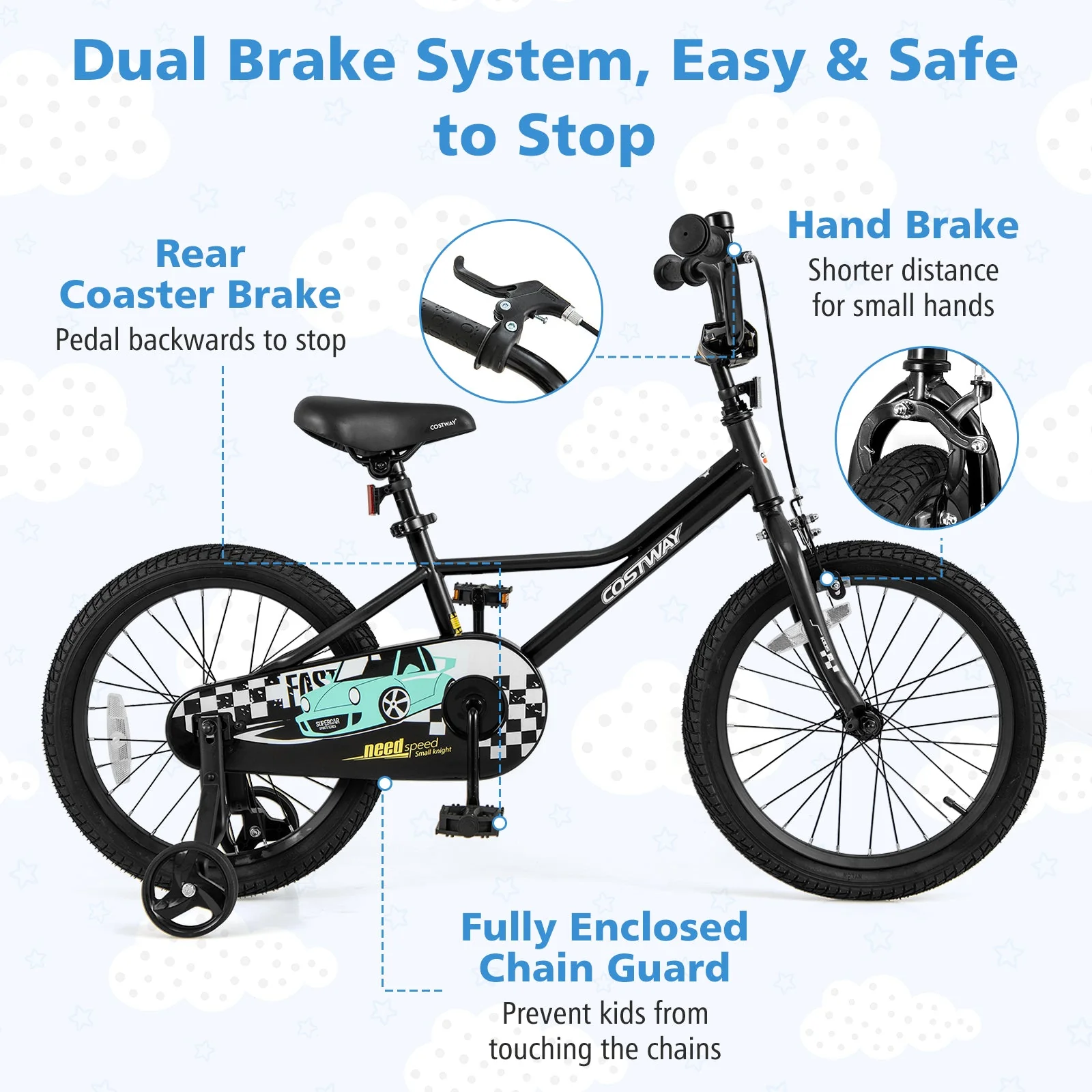 18 Inch Kids Bike Adjustable for 4-8 Years Old with Low-Step Frame - Image 5