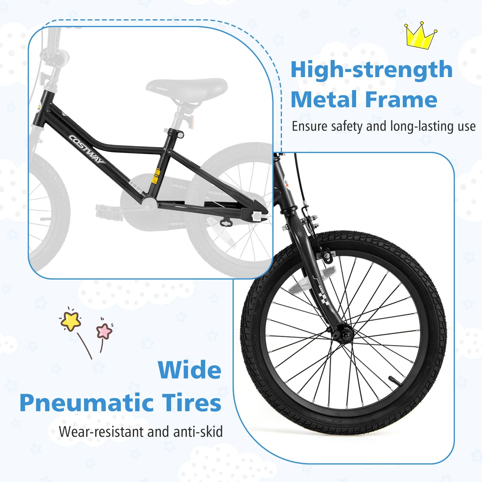 18 Inch Kids Bike Adjustable for 4-8 Years Old with Low-Step Frame - Image 8