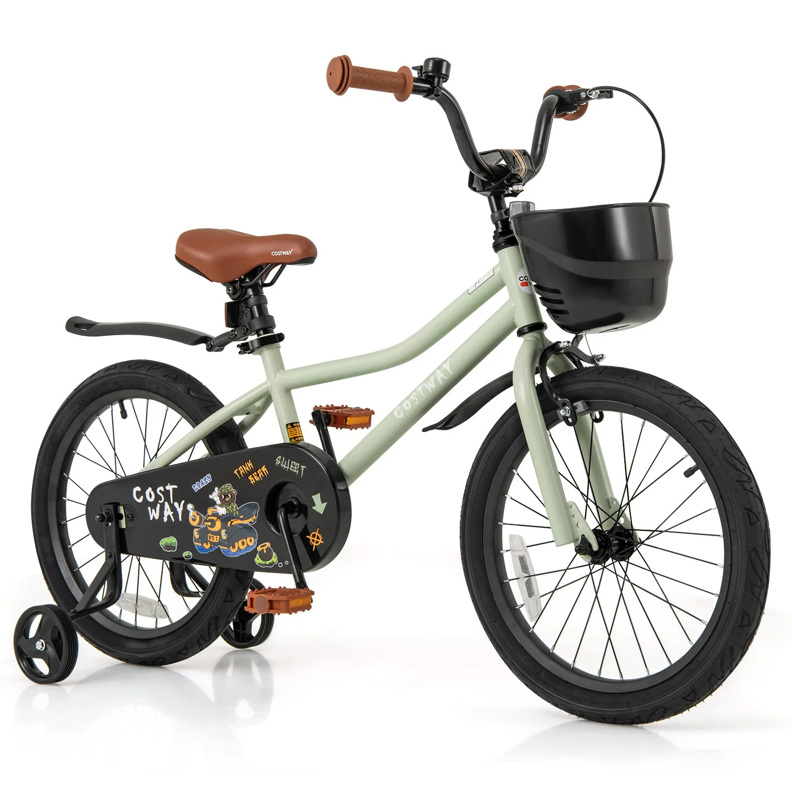18-Inch Kids Bike Adjustable with Training Wheels for 4-8 Years Old - Image 3