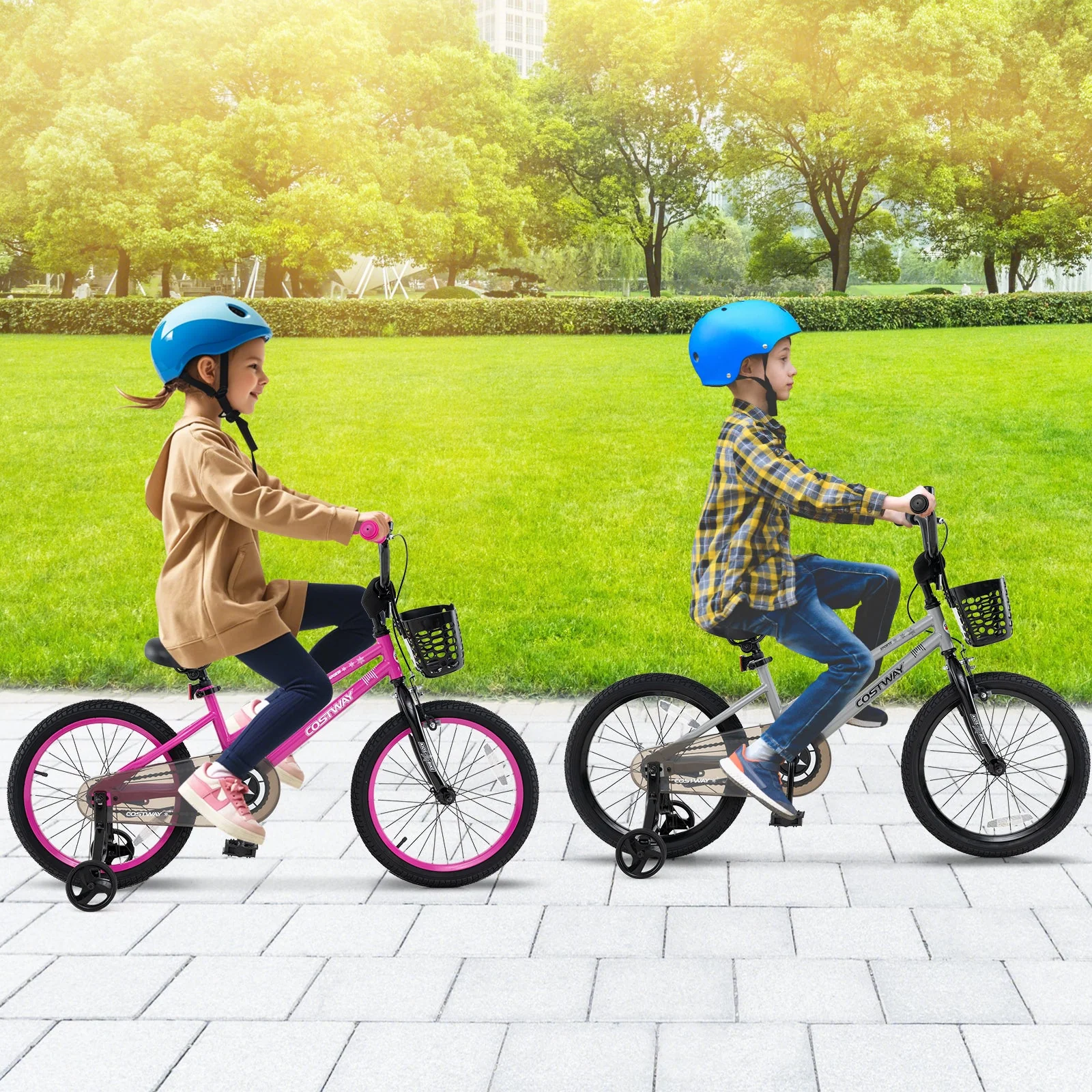 18 Inch Kids Bike Adjustable with Transparent Chain Cover for 4-8 Years Old - Image 2