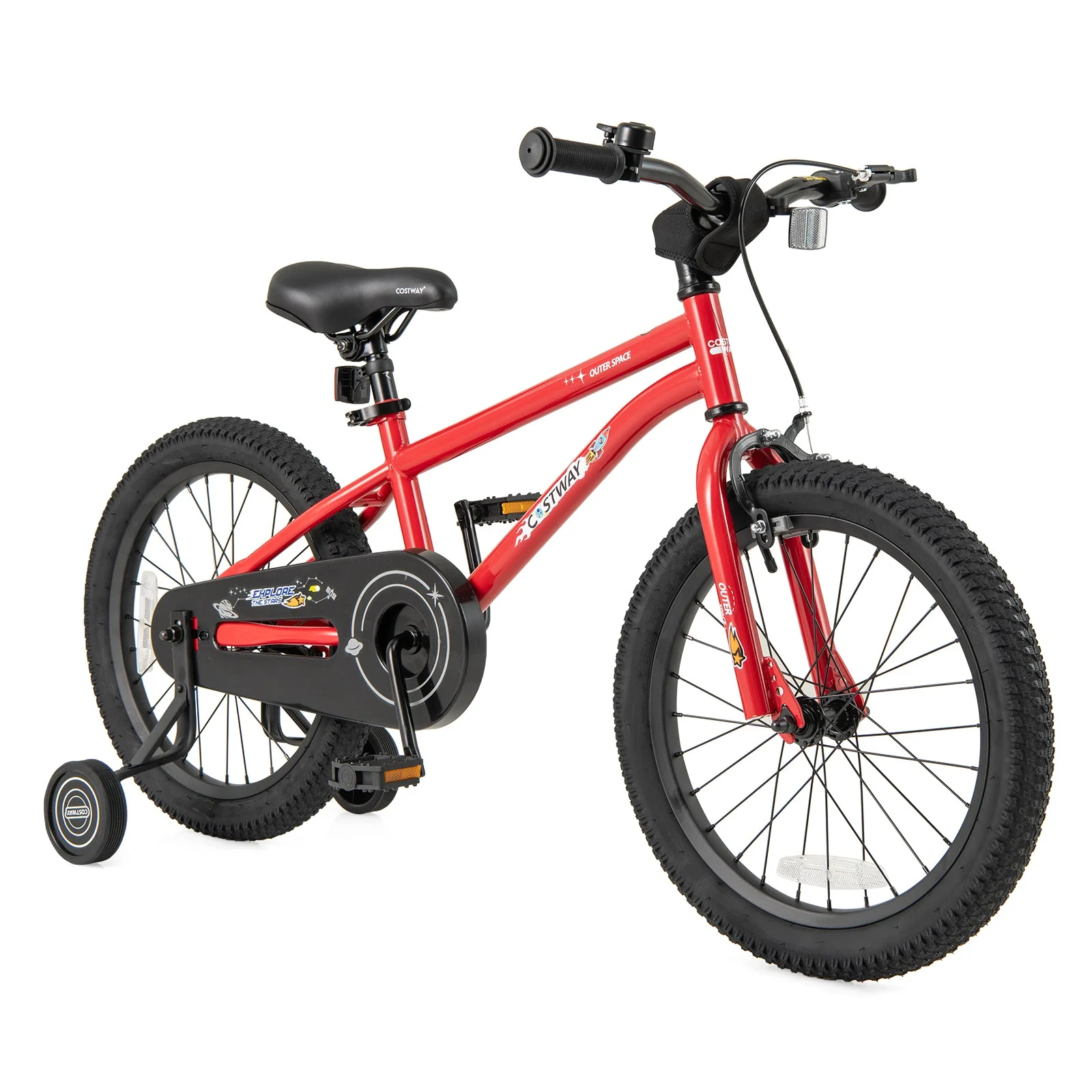 18-Inch Kids Bike Ages 3-8 with Handbrake and Coaster Brake and Bell Ring-18 inches - Image 2