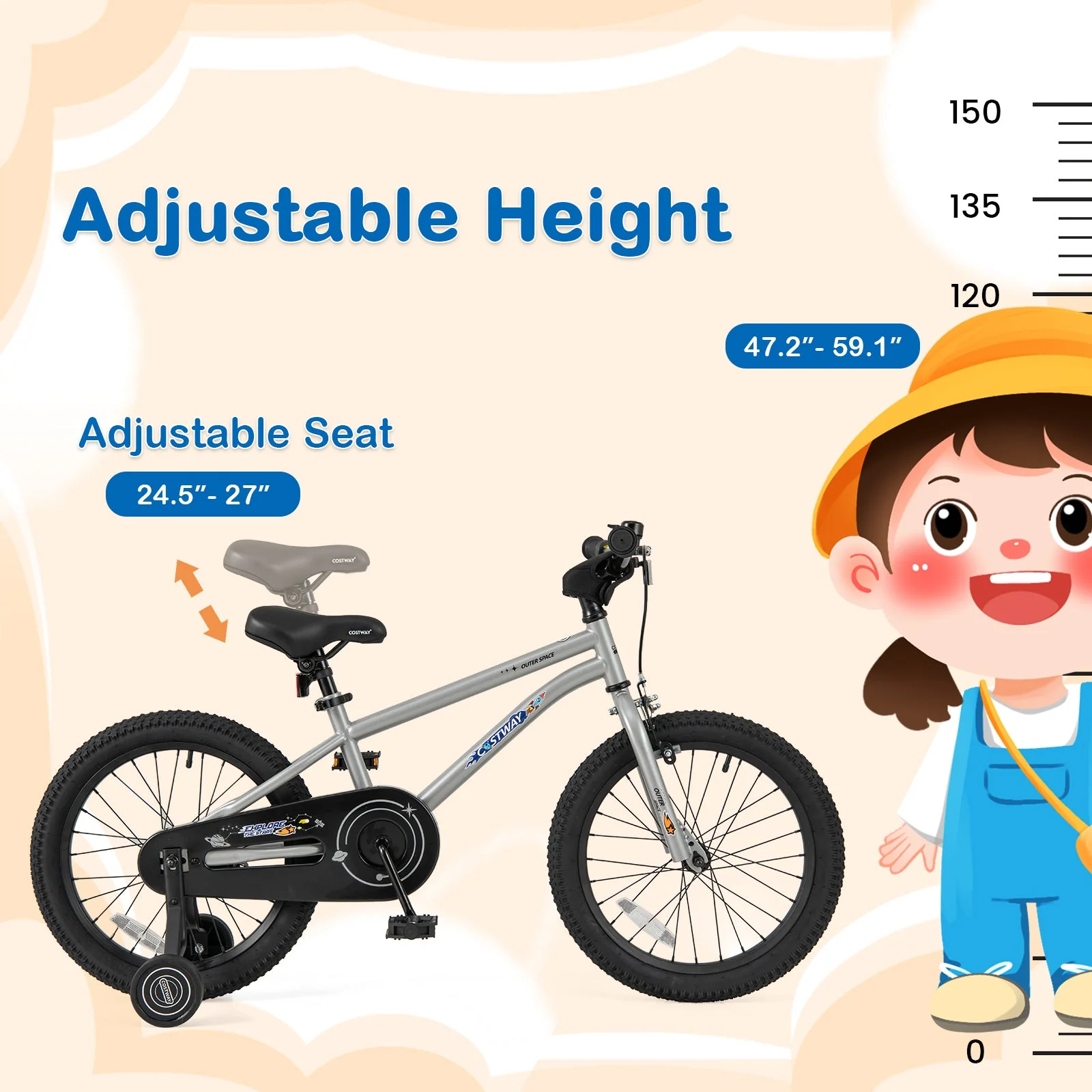 18-Inch Kids Bike Bicycle for Boys Girls 4-8 with High Carbon Steel Frame - Image 4