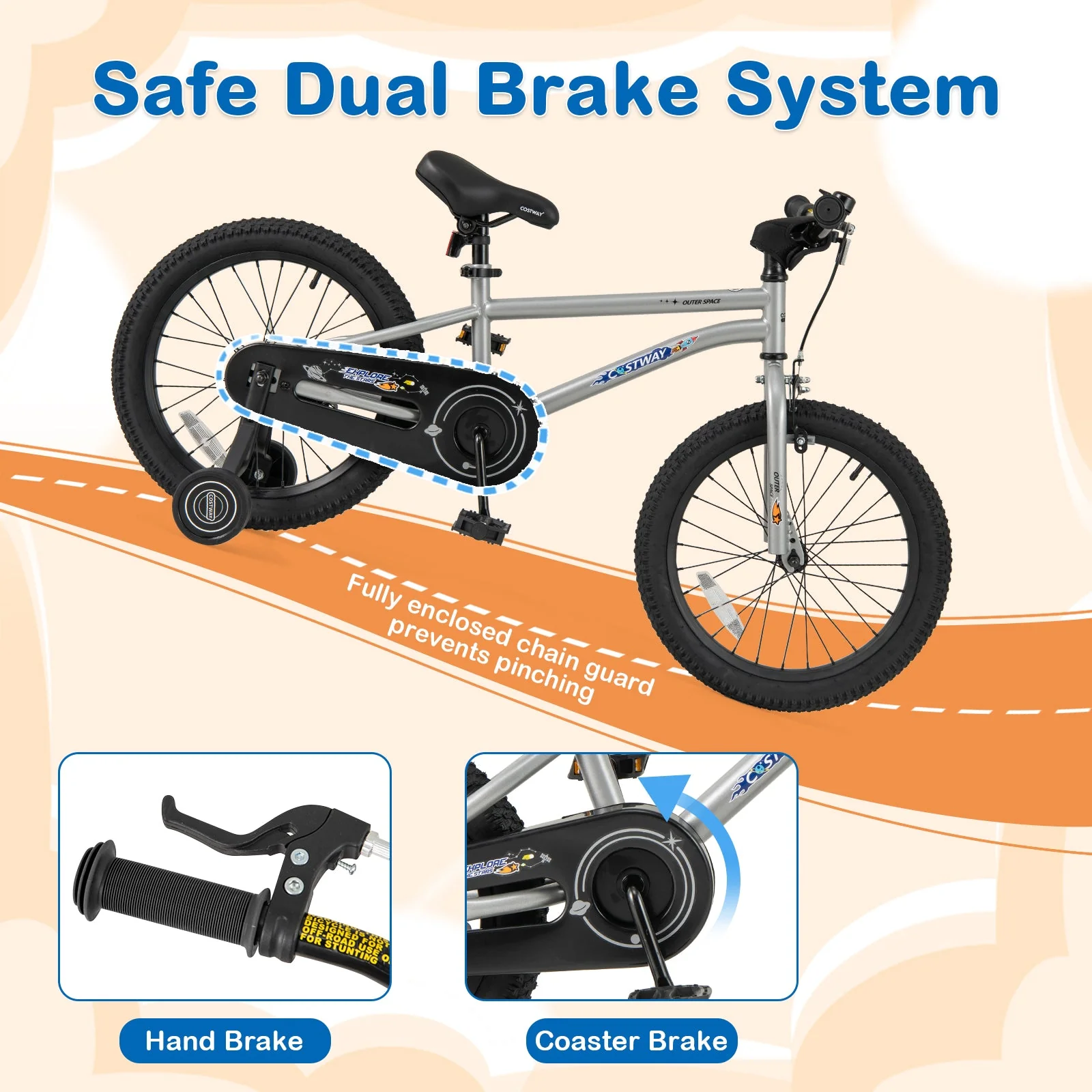 18-Inch Kids Bike Bicycle for Boys Girls 4-8 with High Carbon Steel Frame - Image 5