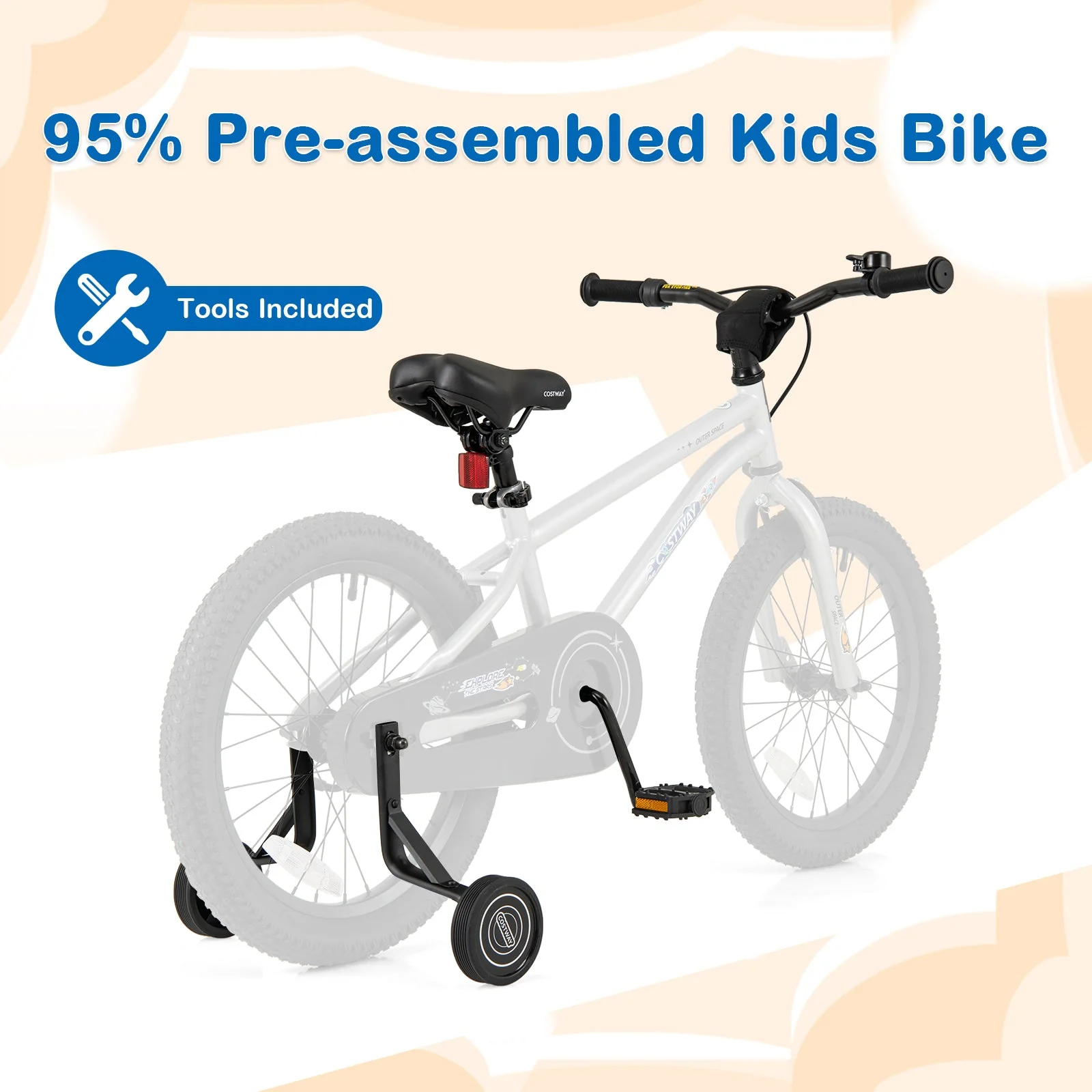 18-Inch Kids Bike Bicycle for Boys Girls 4-8 with High Carbon Steel Frame - Image 6