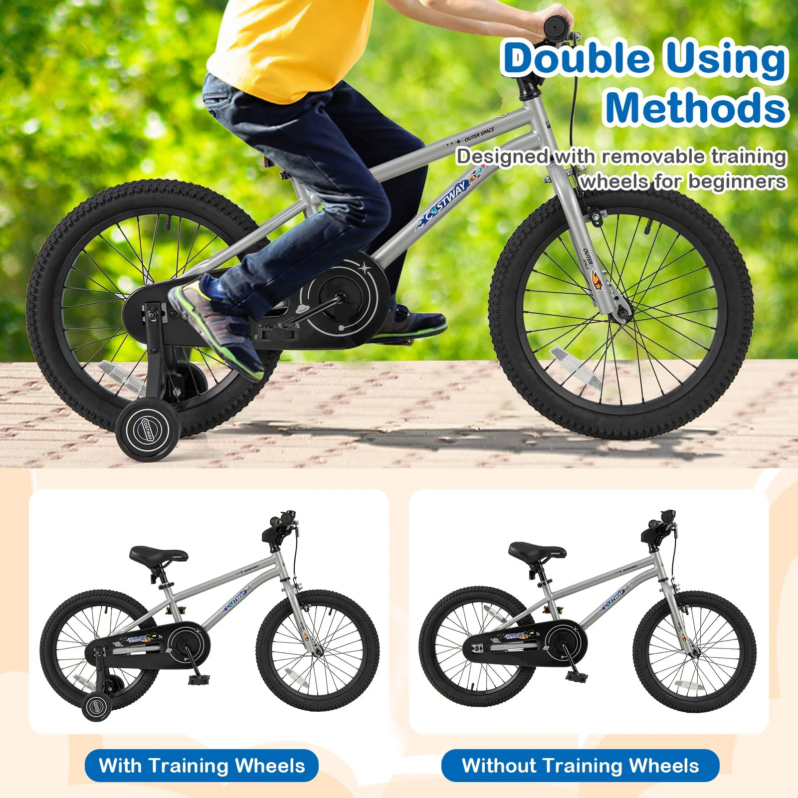 18-Inch Kids Bike Bicycle for Boys Girls 4-8 with High Carbon Steel Frame - Image 8