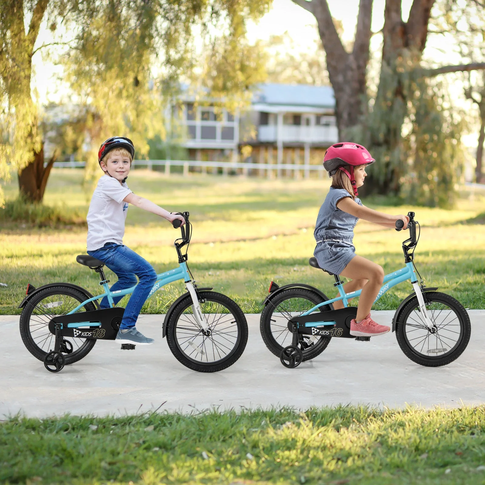 18-Inch Kids Bike for 4-8 Years Old Children Bicycle with Training Wheels - Image 2