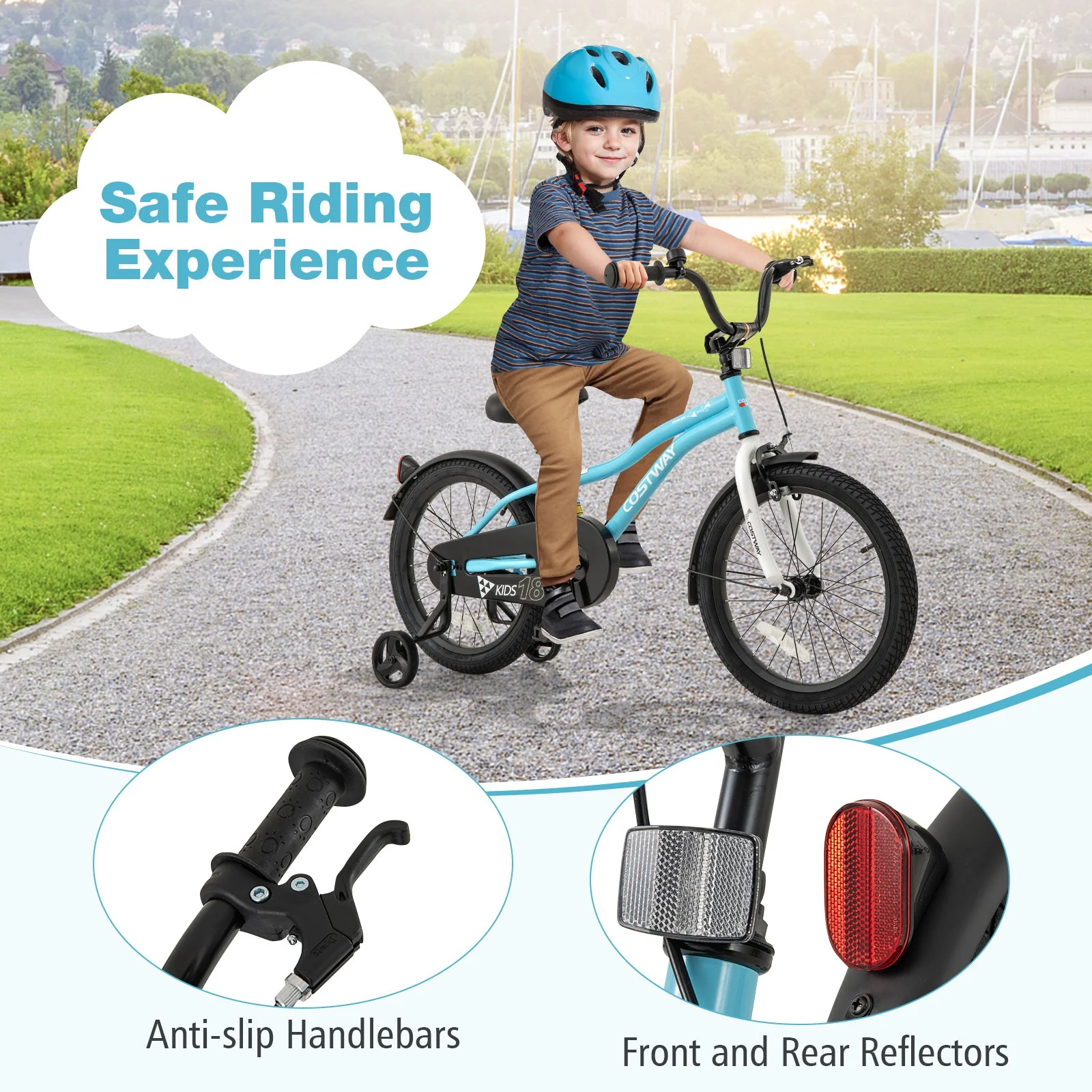 18-Inch Kids Bike for 4-8 Years Old Children Bicycle with Training Wheels - Image 8