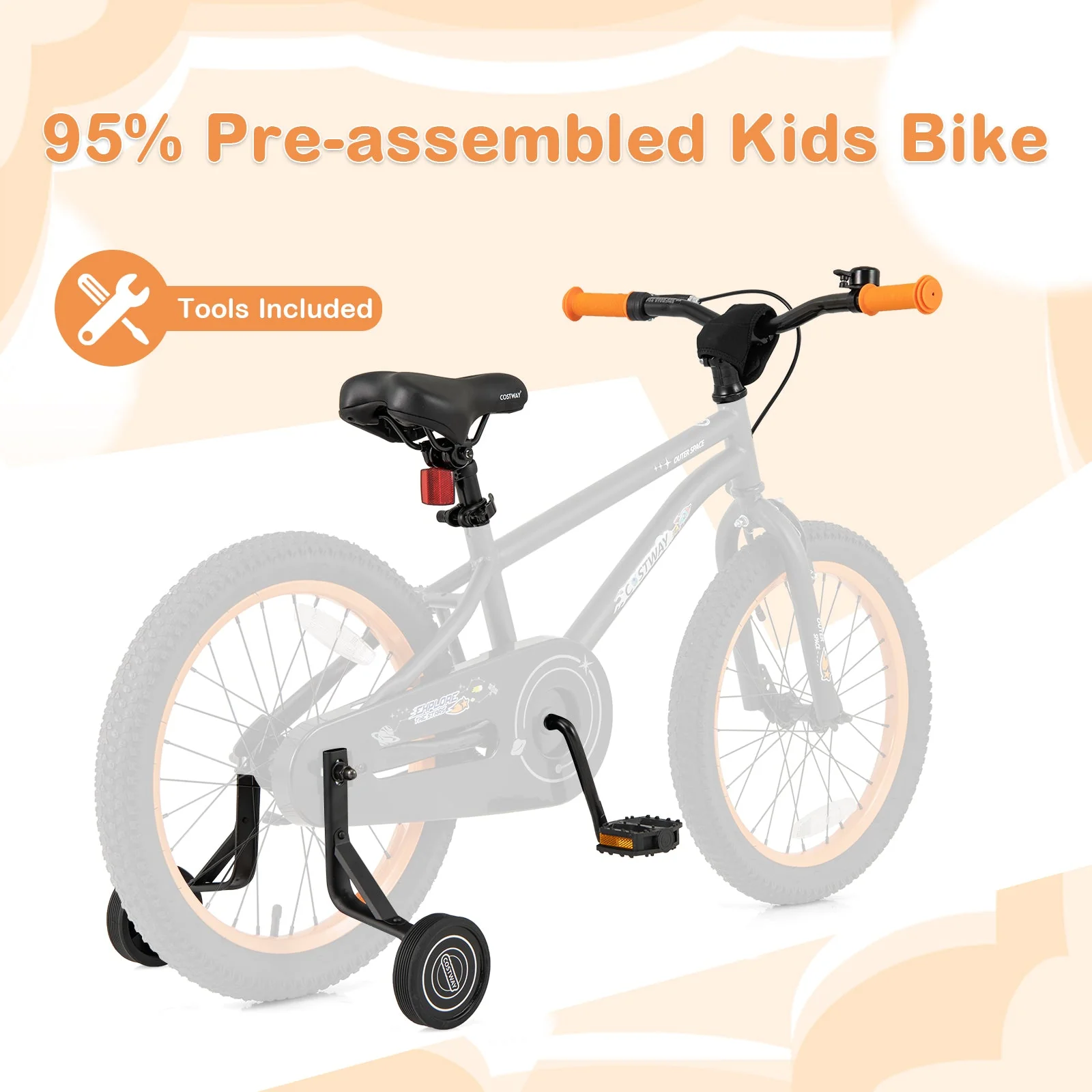 18-Inch Kids Bike Sport Bicycle for 4-8 Years Old with Adjustable Seat-18 inches - Image 5