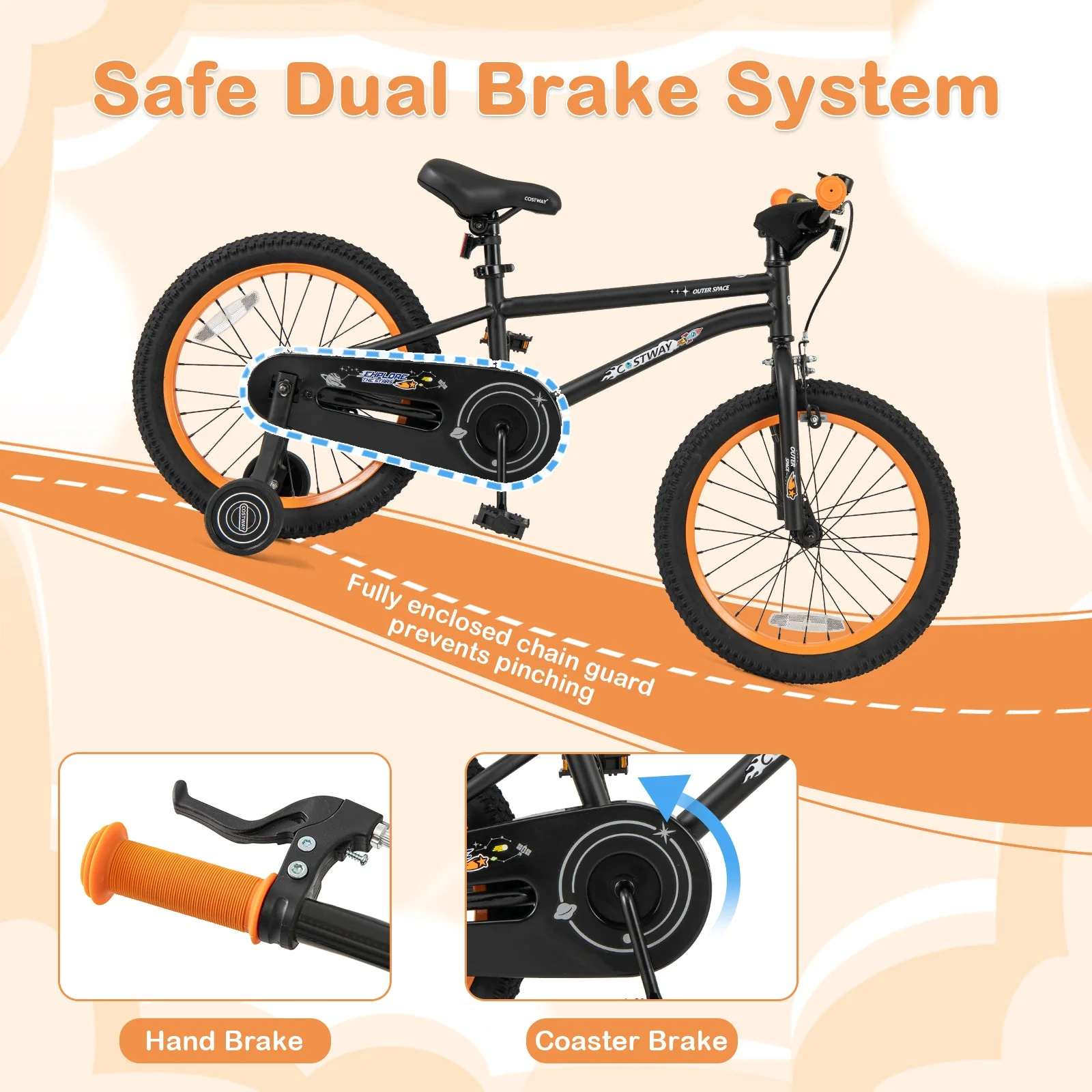 18-Inch Kids Bike Sport Bicycle for 4-8 Years Old with Adjustable Seat-18 inches - Image 6