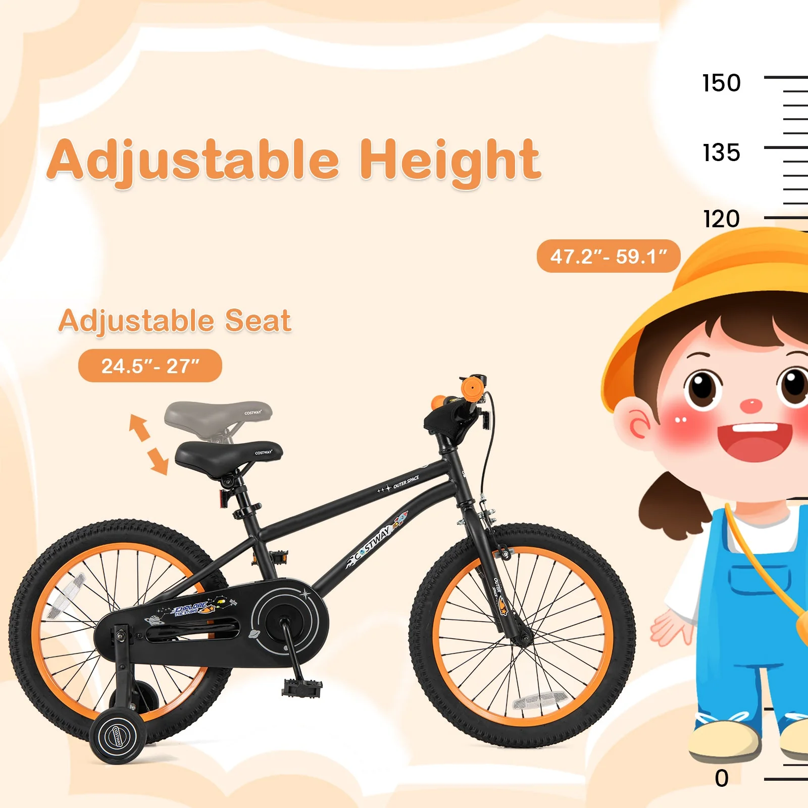 18-Inch Kids Bike Sport Bicycle for 4-8 Years Old with Adjustable Seat-18 inches - Image 7