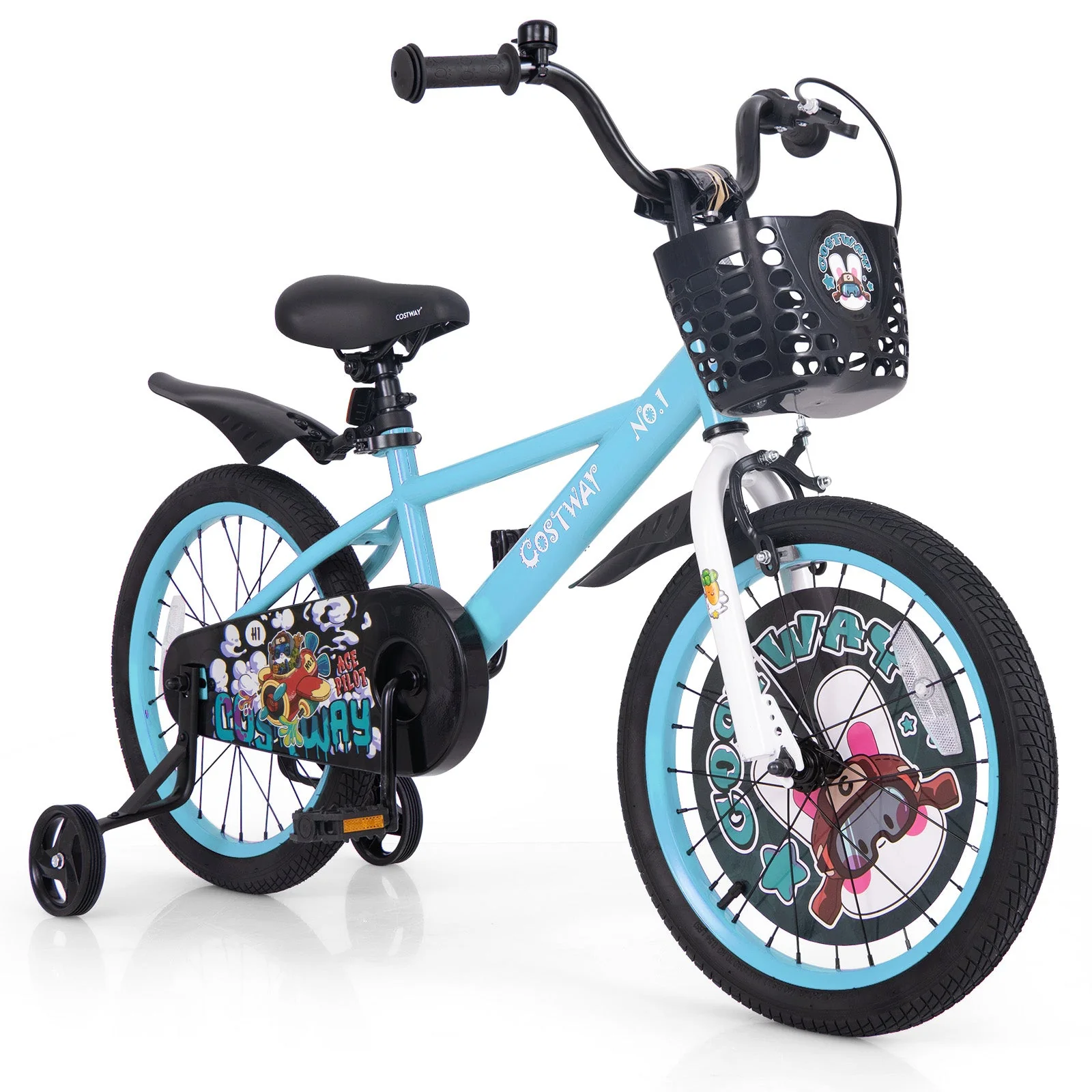 18 Inch Kids Bike with Adjustable Handlebar and Saddle for 4-8 Years Old-18 inches - Image 3